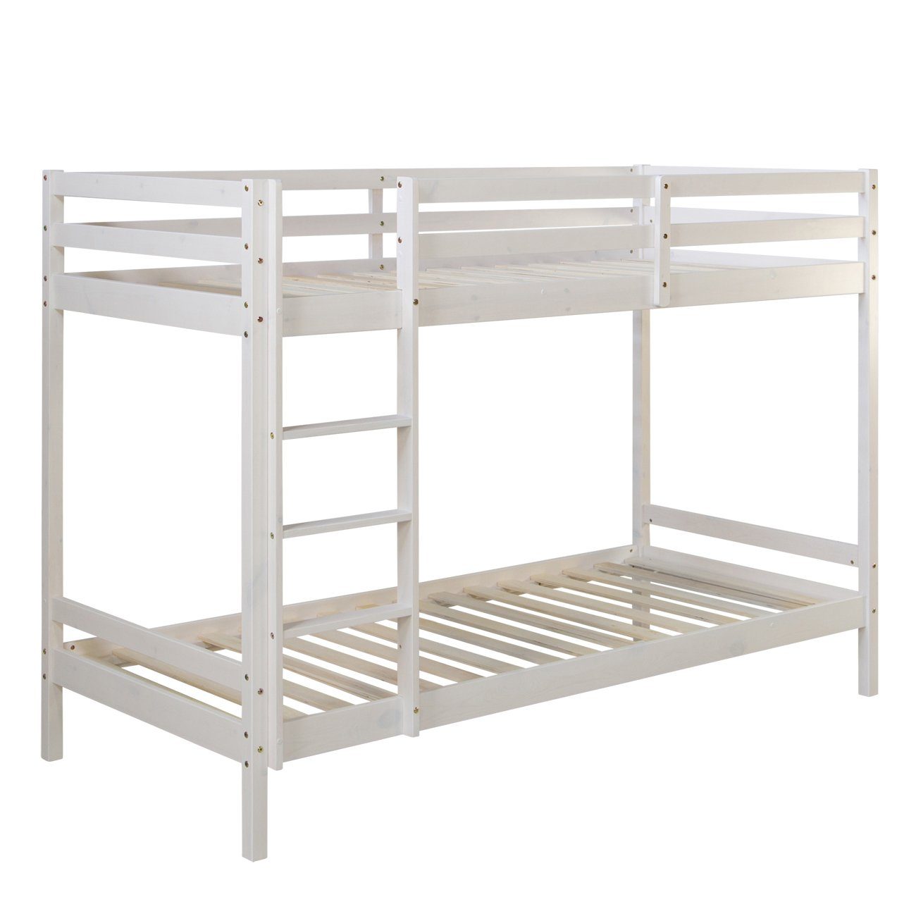 Homestyle4u Etagenbett in Weiß mit Matratze 90x200 cm 2501 günstig online kaufen