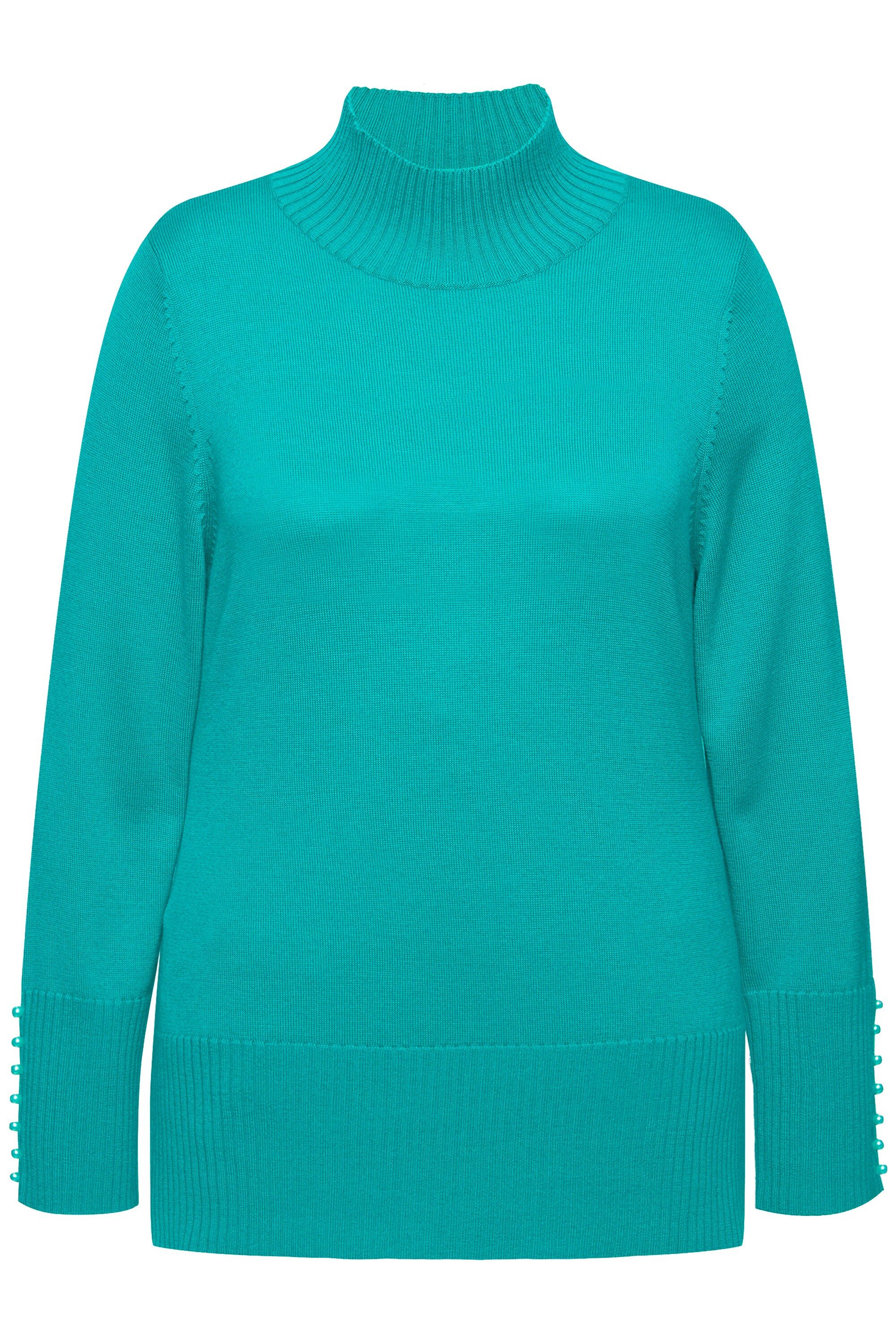 Ulla Popken Strickpullover Pullover Woll-Seidenmischung Stehkragen günstig online kaufen