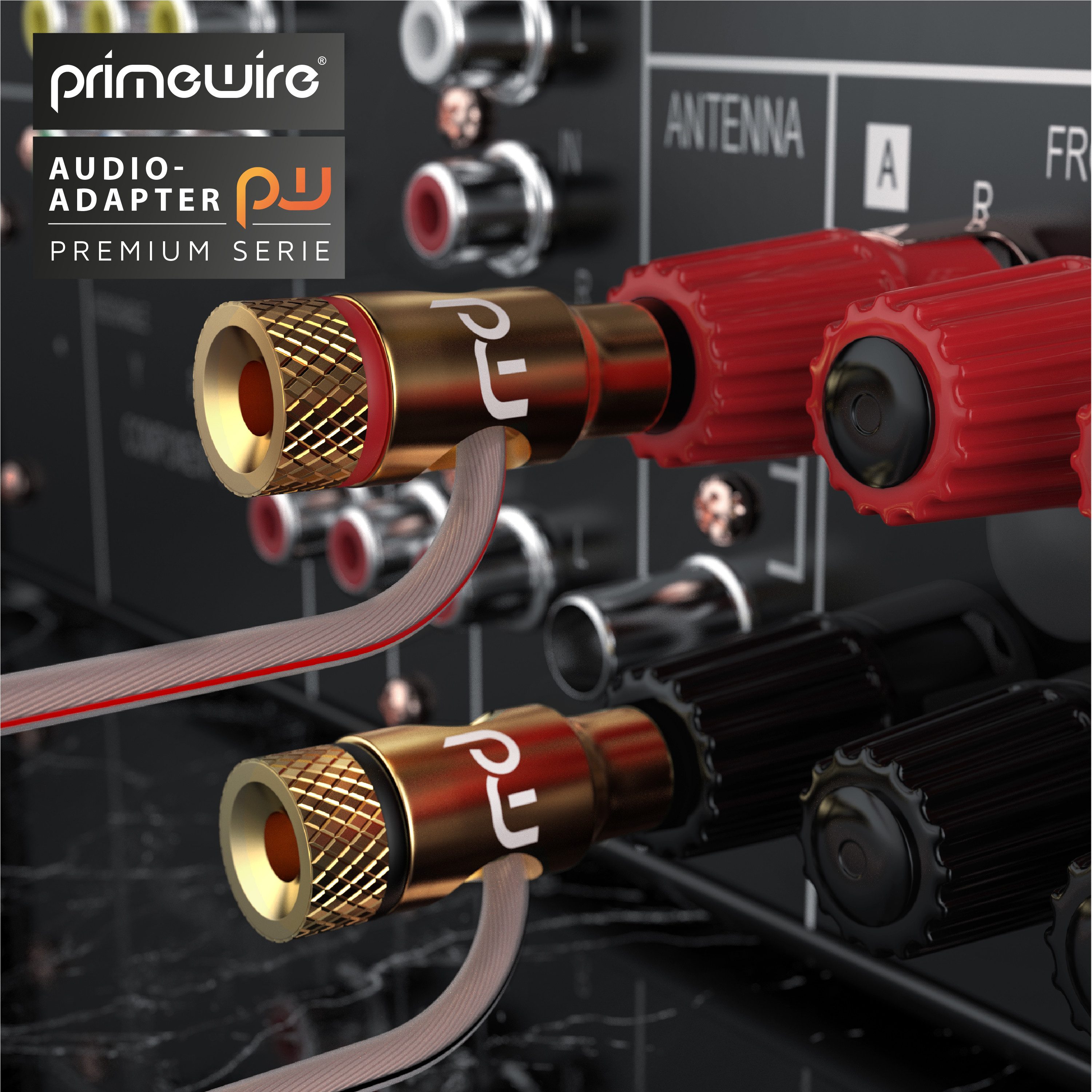 Primewire Bananenstecker für Kabel bis 6,8mm² für Lautsprecherkabel & Verstärker Audio-Adapter Bananenstecker zu Bananenbuchse, einfache Schraubmontage, fester  – Bild 4 von 5