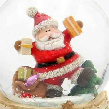 SIGRO Weihnachtsfigur Schneekugel, 2-fach sortiert, 1 Stück (Stück, 1 St., 1 Schneekugel "fröhlicher Weihnachtsmann mit Geschenken)
