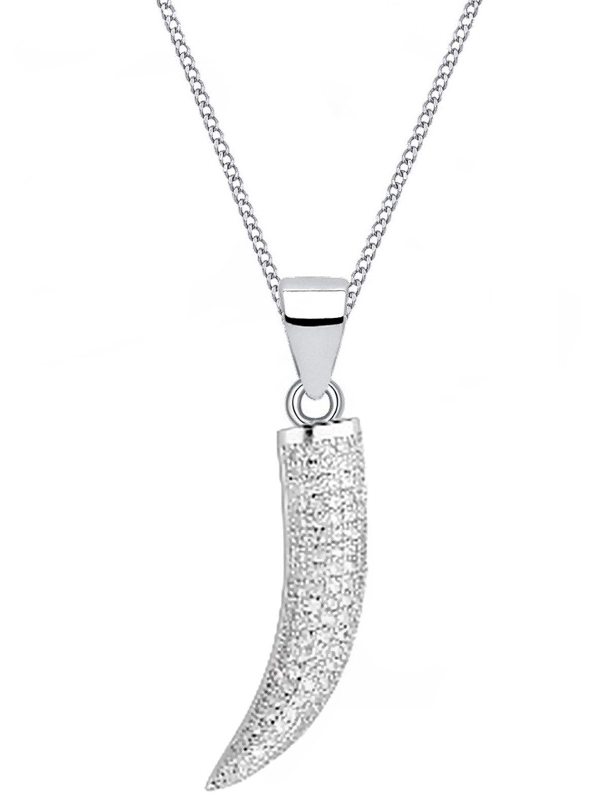 Silberkette Halskette Silber Drachenzahn Tierzahn 925 Sterling Anhänger mit Kette
