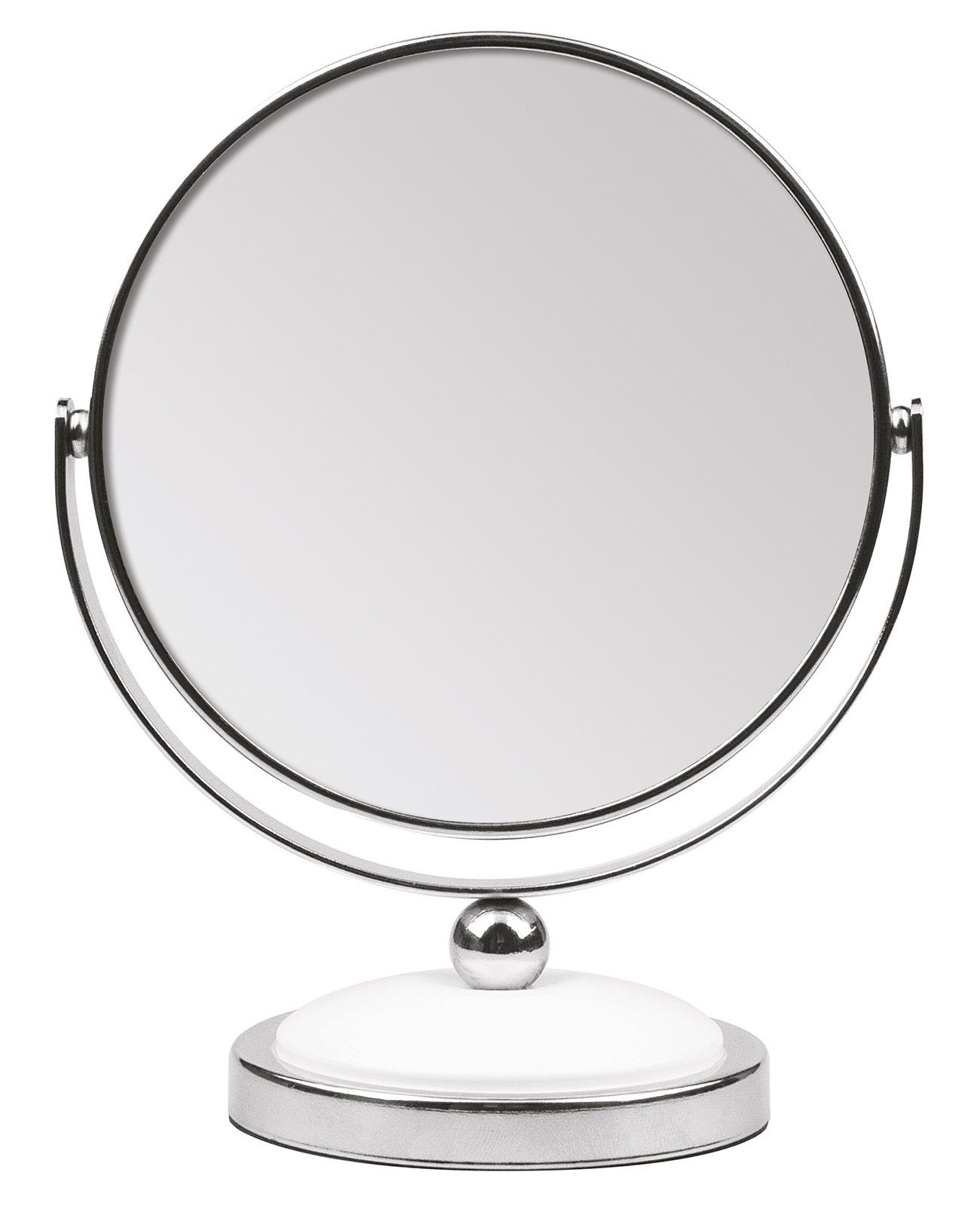 Koskaderm Spiegel Kosmetex Stand-Spiegel mit 5-fach Vergrößerung, 2 Spiegelflächen, 18cm Ø 12cm, Kosmetik-Spiegel dreh
