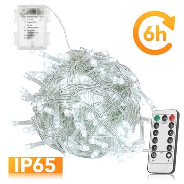 oyajia LED-Lichterkette 50 /100 /200 LEDs Lichterkette Weihnachtsbeleuchtung, 8 Modi, Wasserdicht IP44 mit Fernbedienung