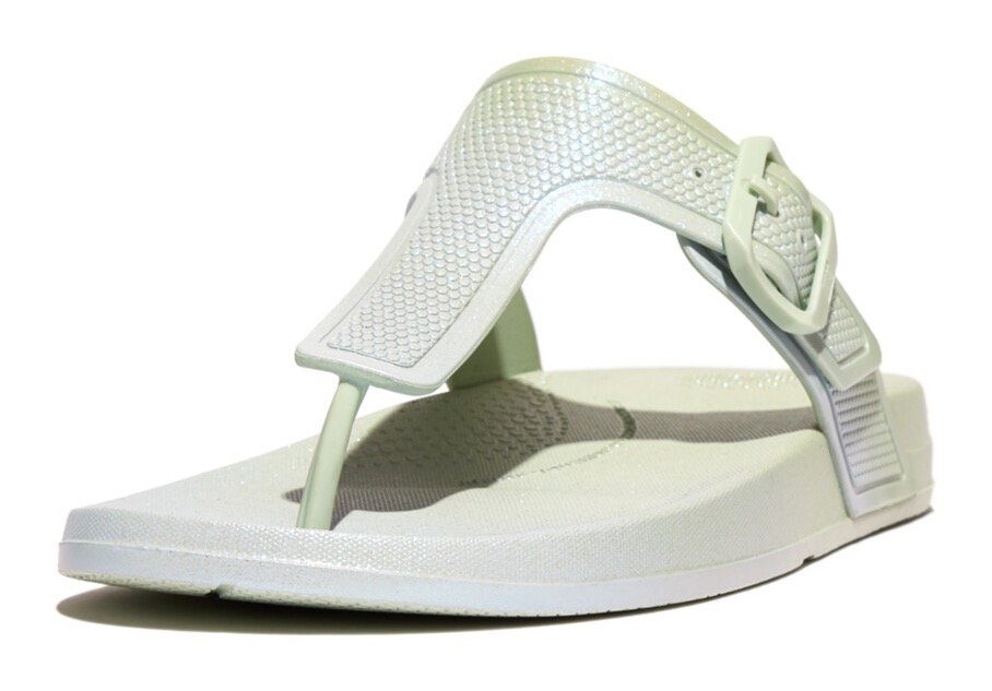 Fitflop IQUSHION IRIDESCENT ADJUSTABLE BUCKLE Zehentrenner, Keilabsatz, Sommerschuh, Schlappen mit verstellbarer Schnalle