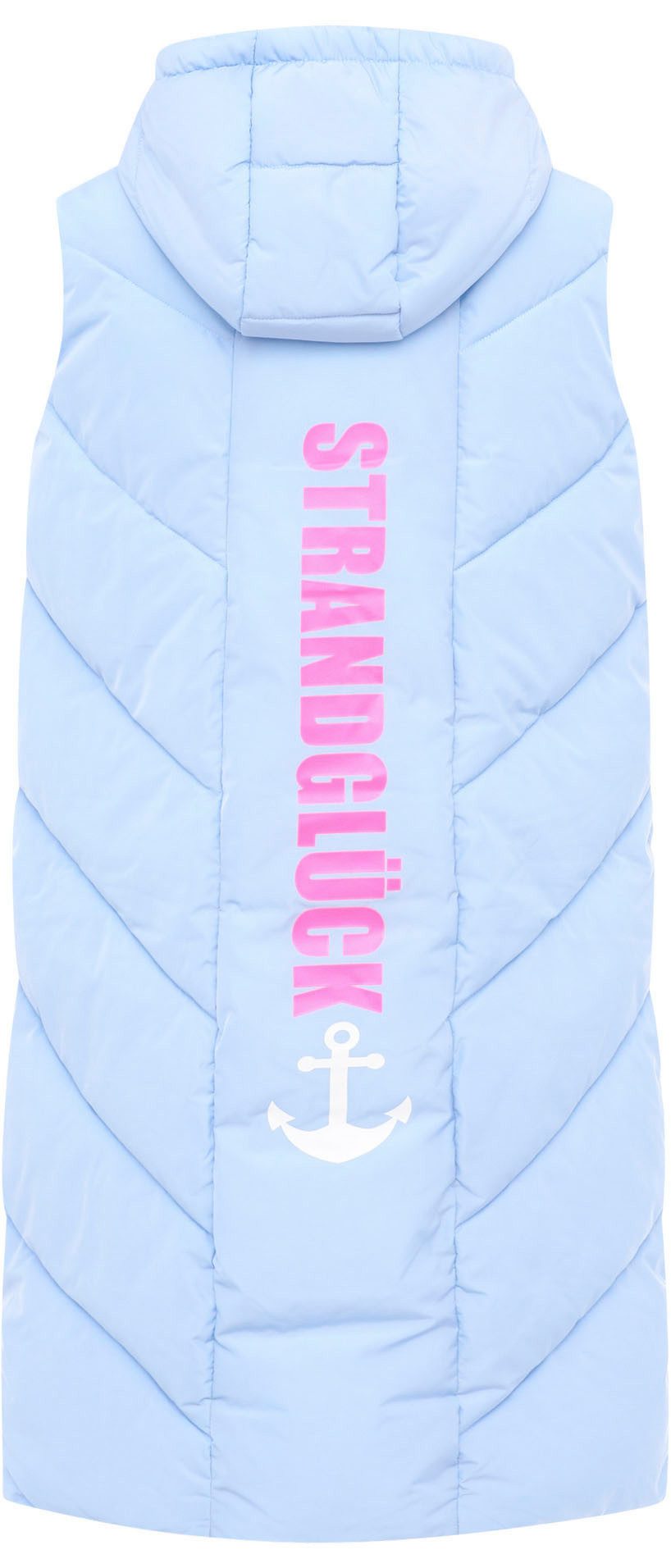 Zwillingsherz Steppweste "Strandglück" Doppel-Zipper, Kontrastdetails, Eingrifftaschen, modisch, knielang