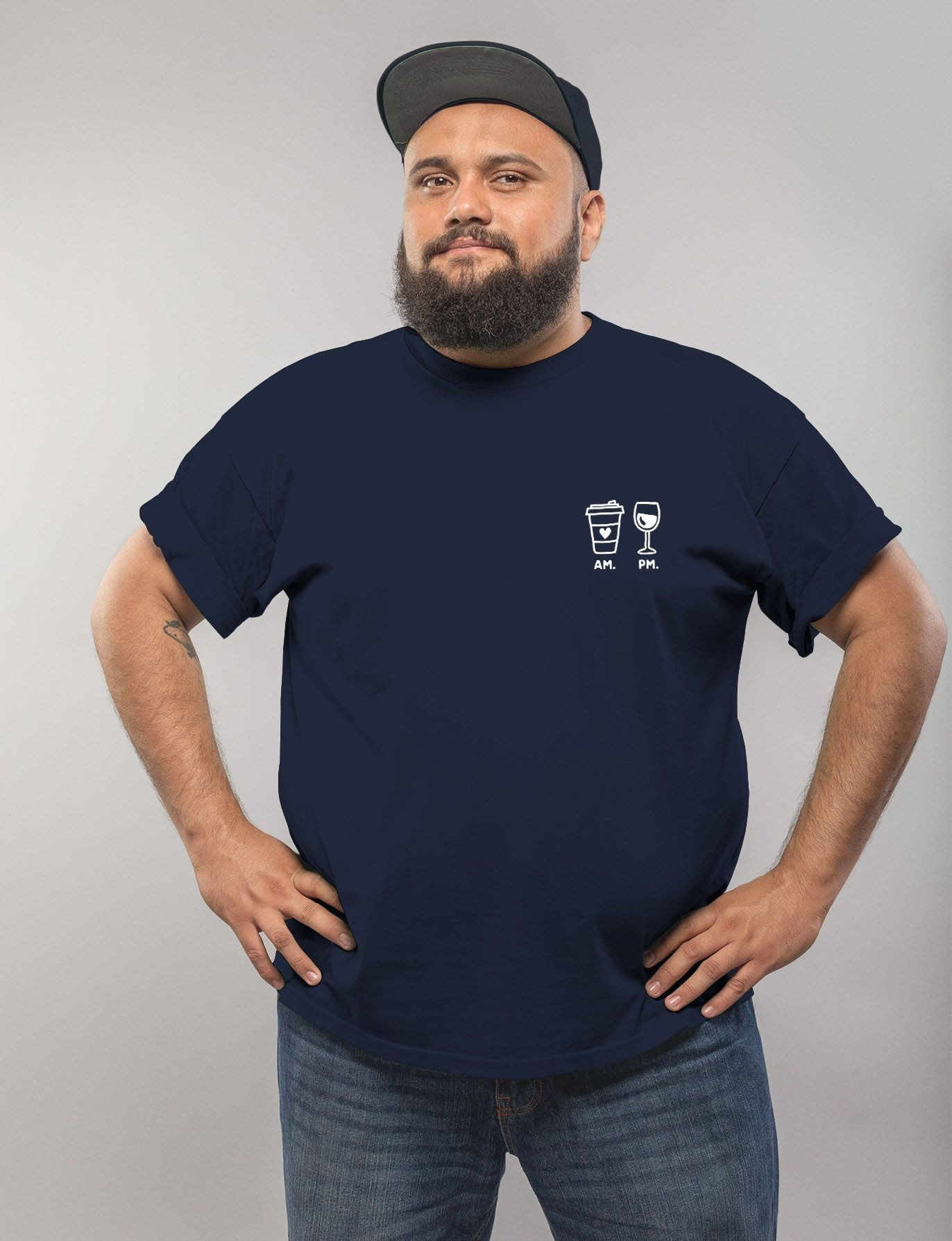 MoonWorks Print-Shirt Herren T-Shirt Kaffee Wein günstig online kaufen