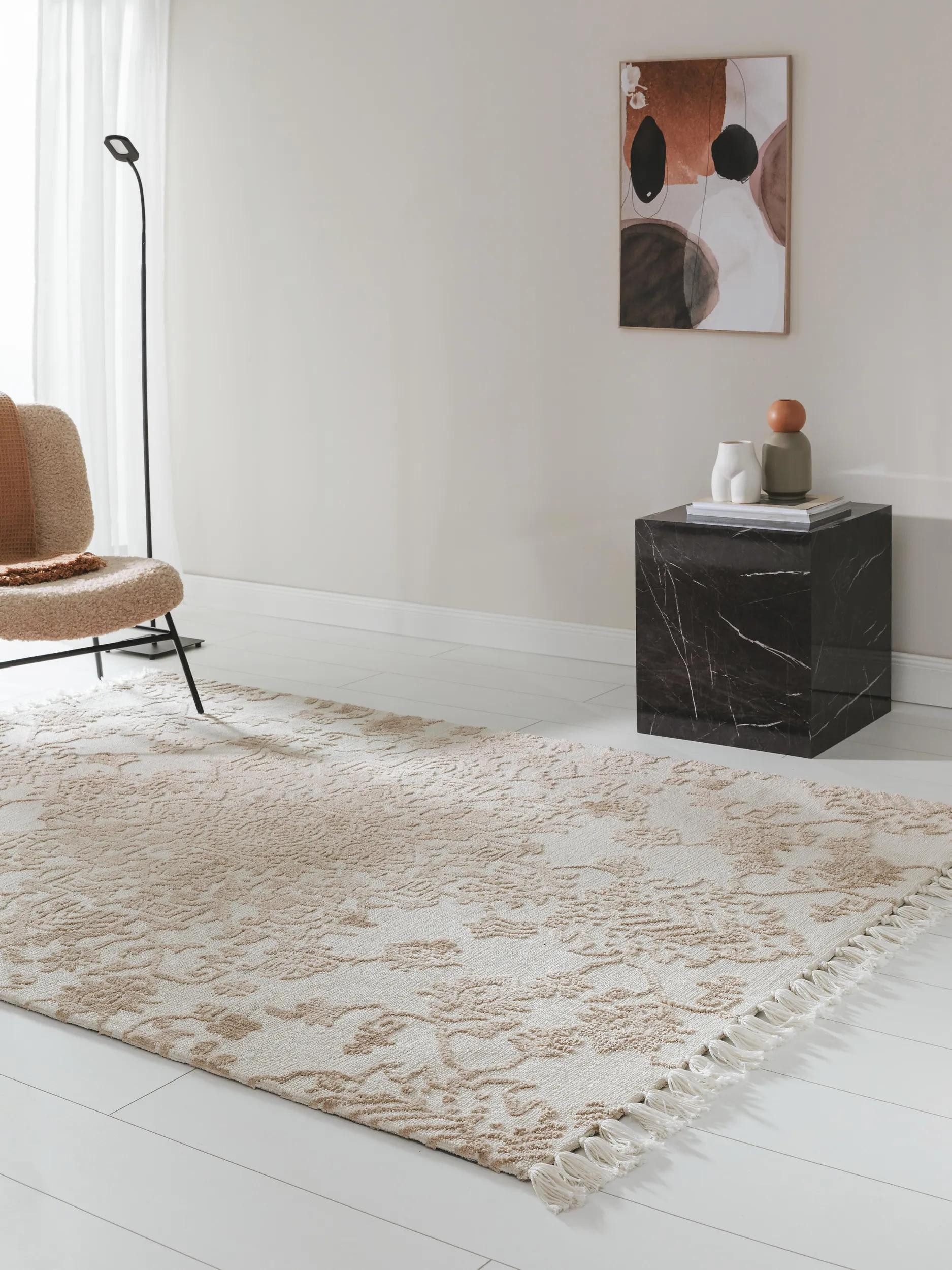 benuta Teppich Elias, rechteckig, Höhe: 6 mm, Teppich Wohnzimmer, Schlafzimmer, Esszimmer, Flur, Kunstfaser, Cozy