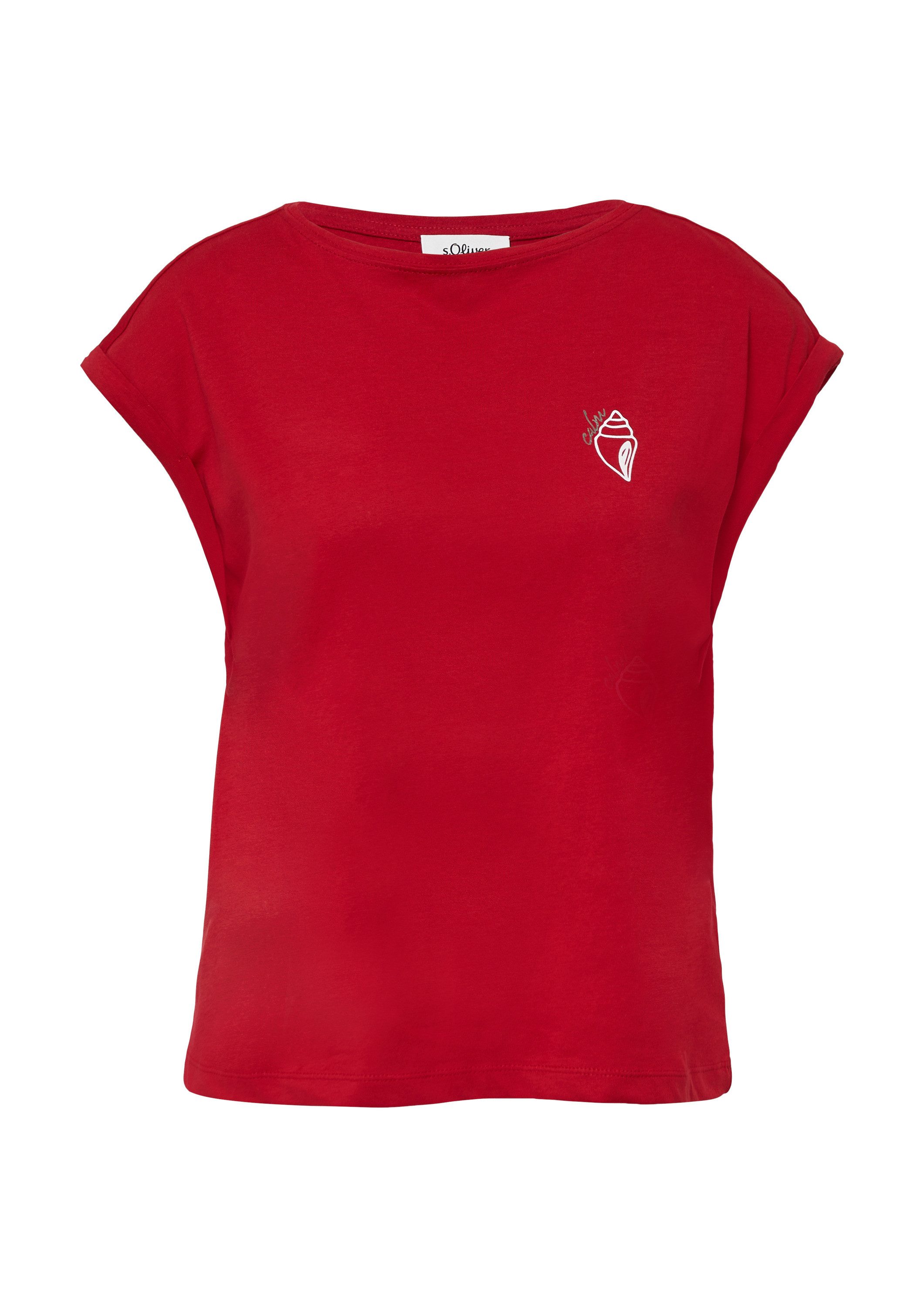 s.Oliver Kurzarmshirt T-Shirt Relaxed-Fit-Shirt mit Print und überschnitten günstig online kaufen