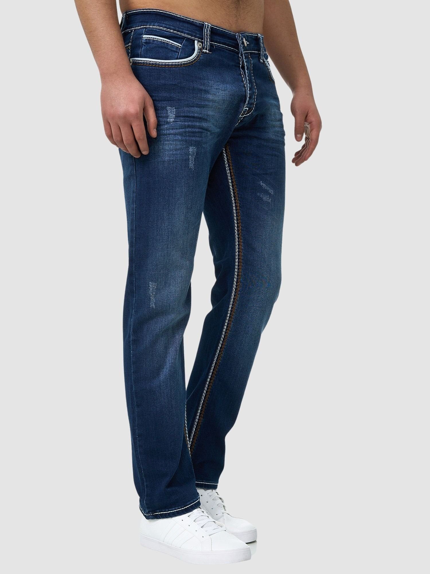 John Kayna Slim-fit-Jeans Herren Jeans Regular Fit Denim Jeanshose Herrenjeans Designer Herrenho (Jeanshose Designerjeans Bootcut, 1-tlg) Freizeit,Casual | Straight-Fit Jeans