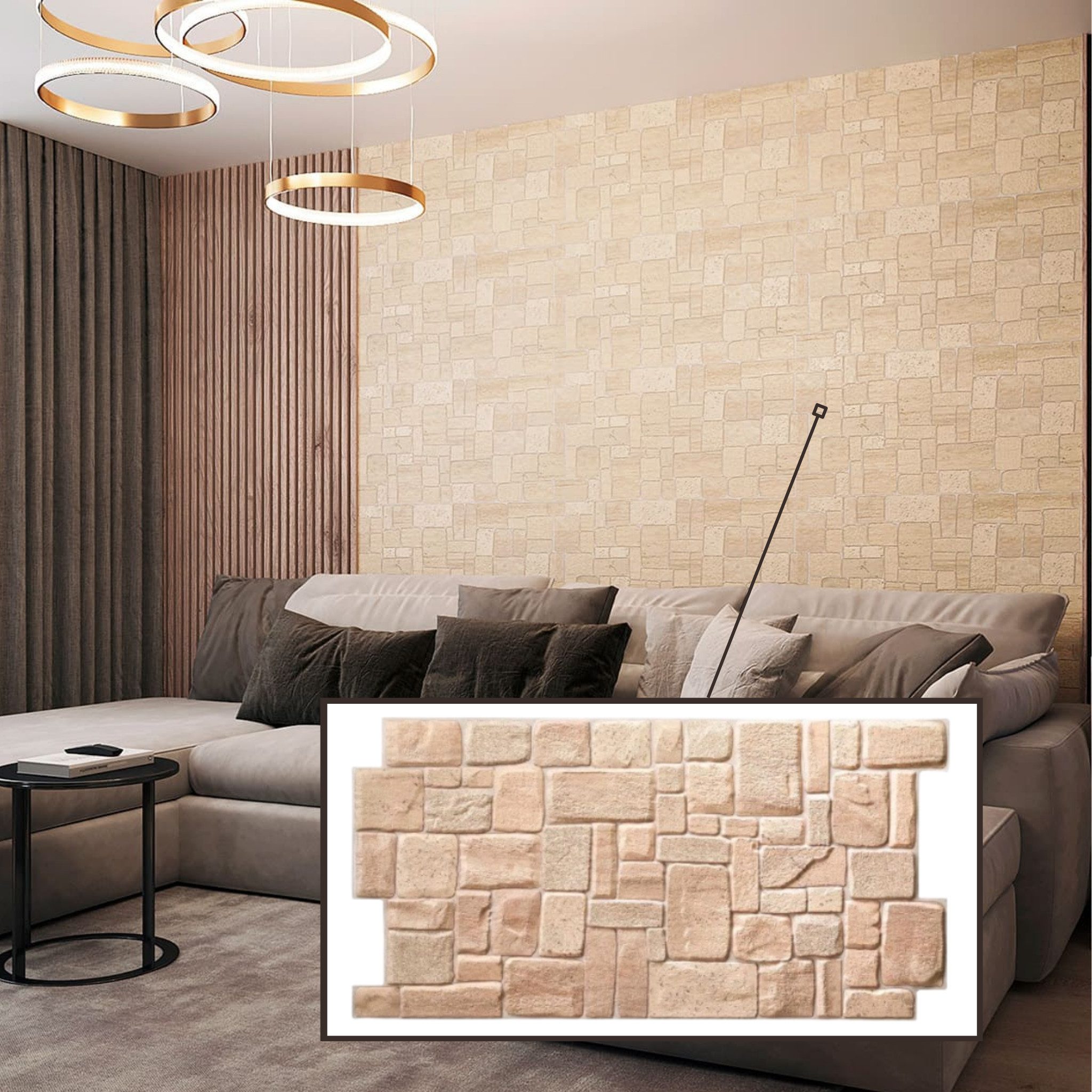 STM Company 3D Wandpaneel 3D-Wandpaneele PVC, Stein Optik, 1-20 Platten - 0.5-10 m², (1-tlg) Für Wohnzimmer, Küche & Bad, Einfache DIY-Montage