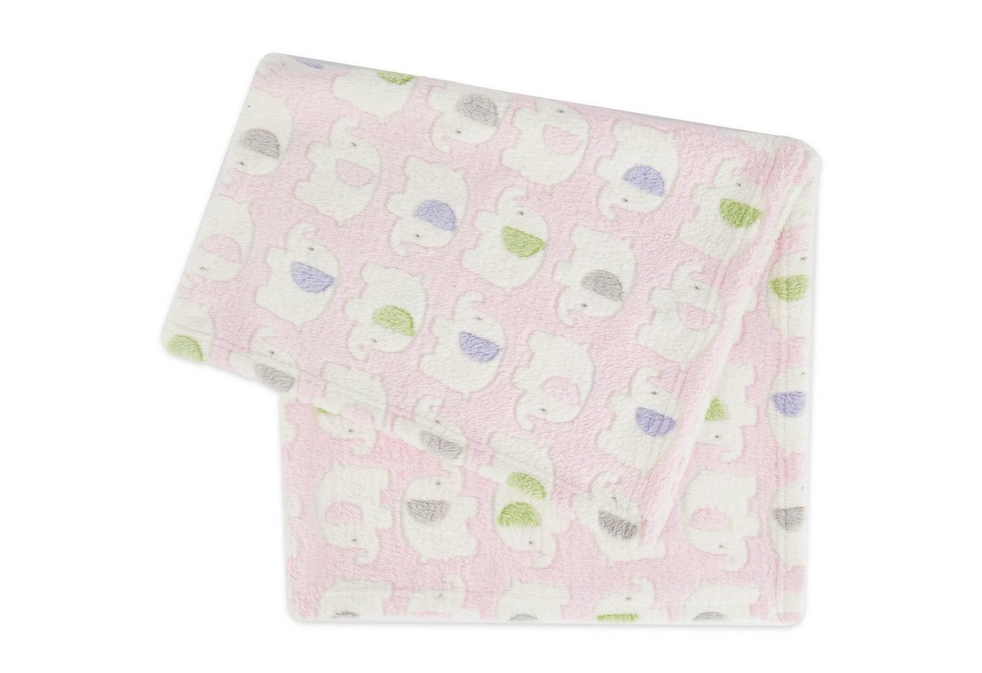 Krabbeldecke Bieco Babydecke Mädchen Rosa Elefanten Kuscheldecke Baby Blanket, BIECO