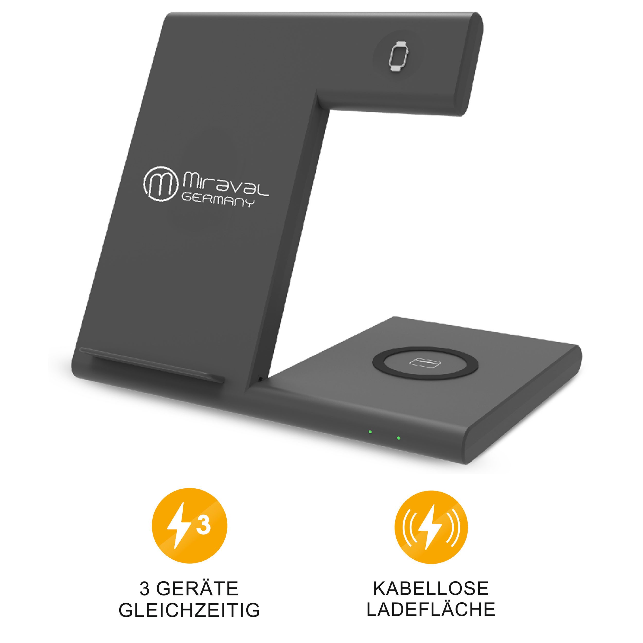Miraval 3 in 1 Ladestation für kabelloses Laden Wireless Charger