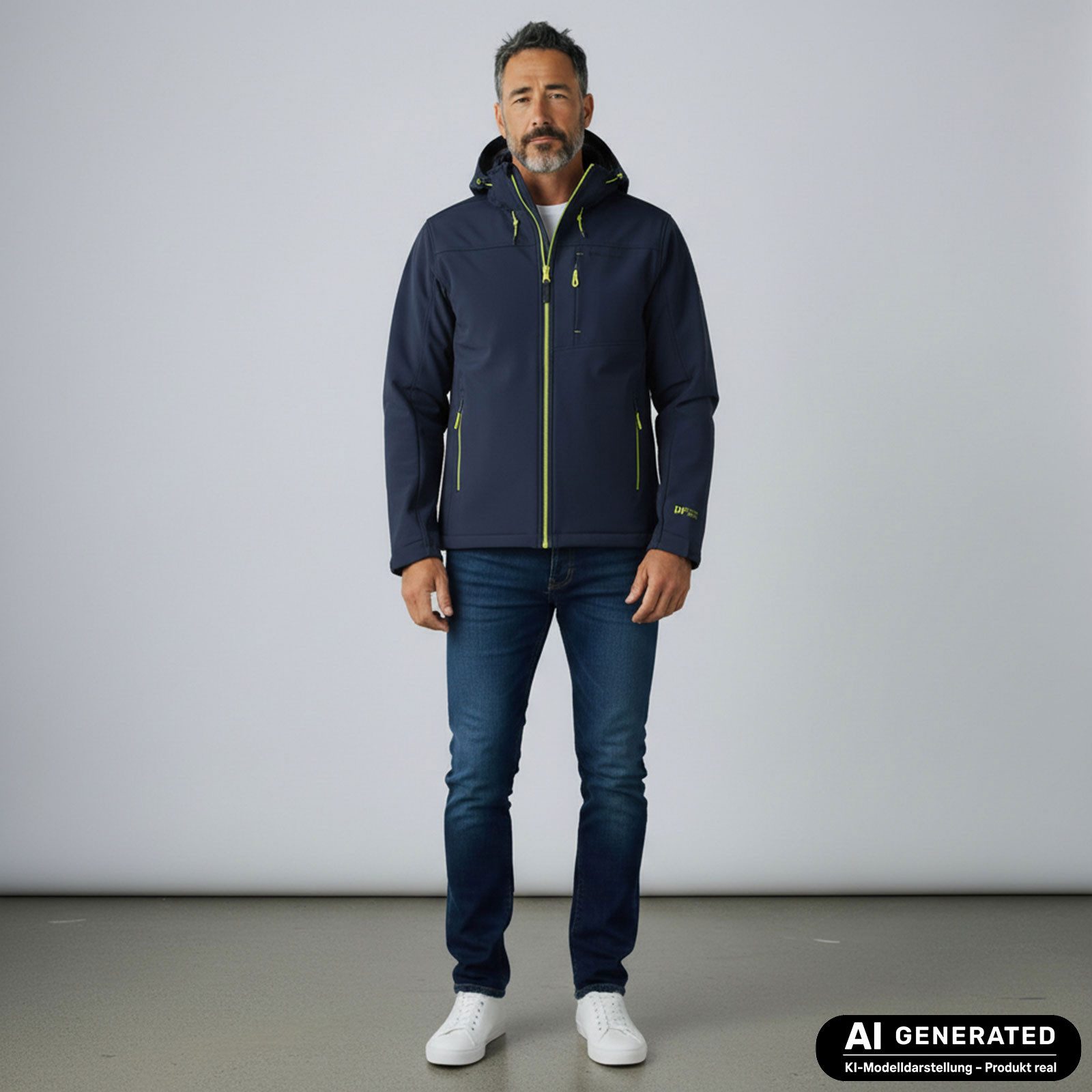 Dry Fashion Softshelljacke Amrum Herren Jacke Softshell Fleece-Innenfutter - Outdoor-Jacke Modern Atmungsaktiv, Wind- & wasserabweisend, 2-Wege-Reißverschluss, Taschen