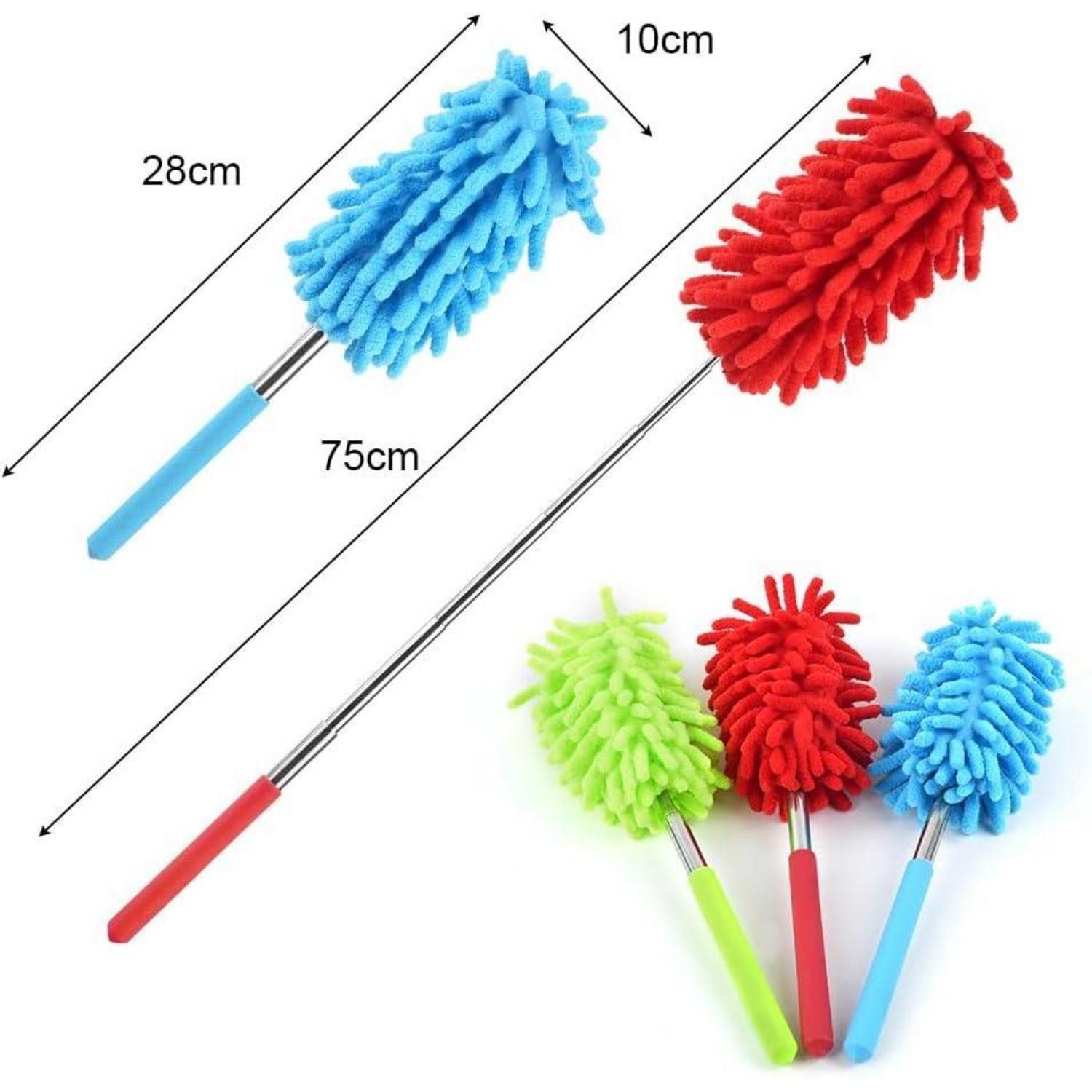LuxusKollektion Staubwedel Staubwedel Teleskop Ausziehbar Mikrofaser Soft Dusting Cleaner 3er Set