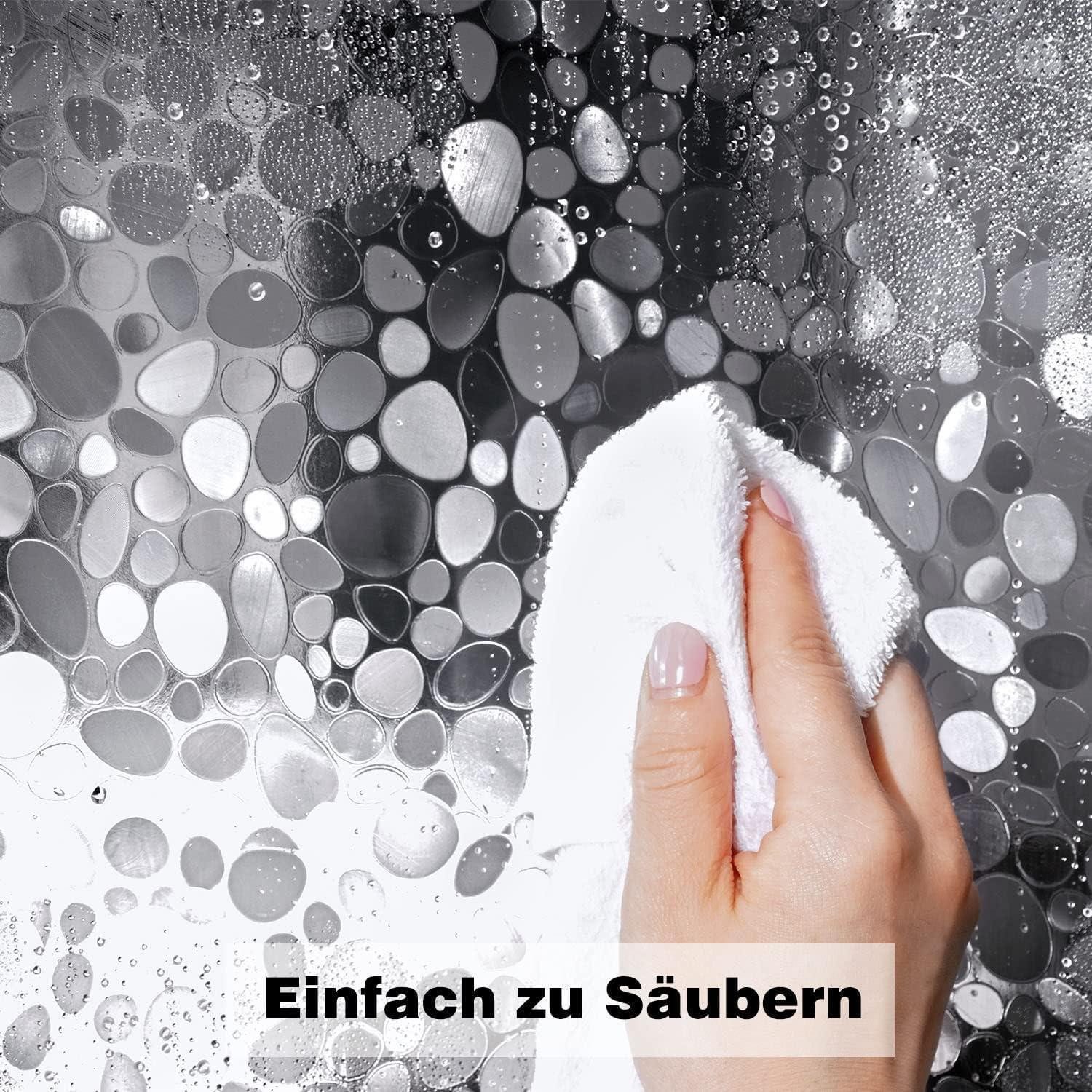 LuxusKollektion Duschvorhang Duschvorhang 120x200 cm transparent Eva Waschbar Antimikrobiell Breite 120 cm – Bild 5 von 5