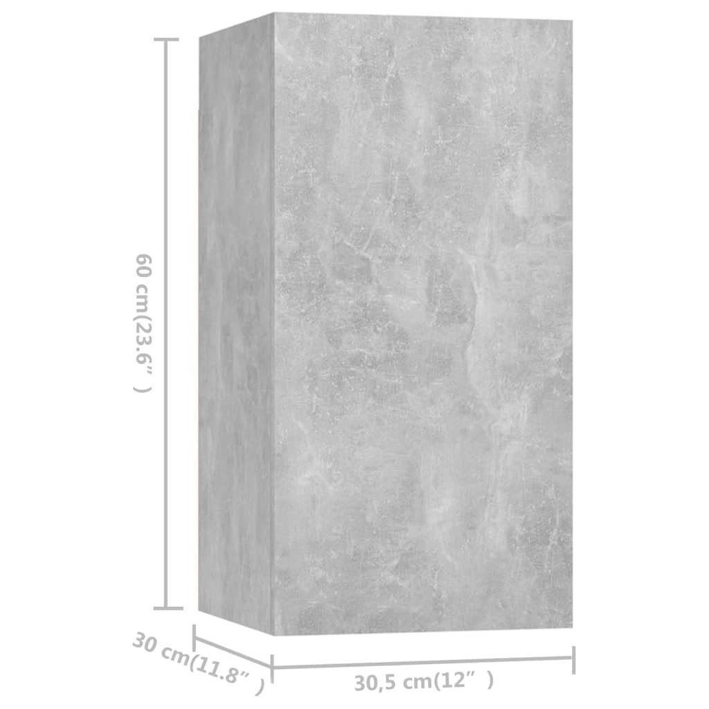 vidaXL TV-Schrank TV-Schränke 7 Stk. Holzwerkstoff cm Betongrau (7-St) 30,5x30x60