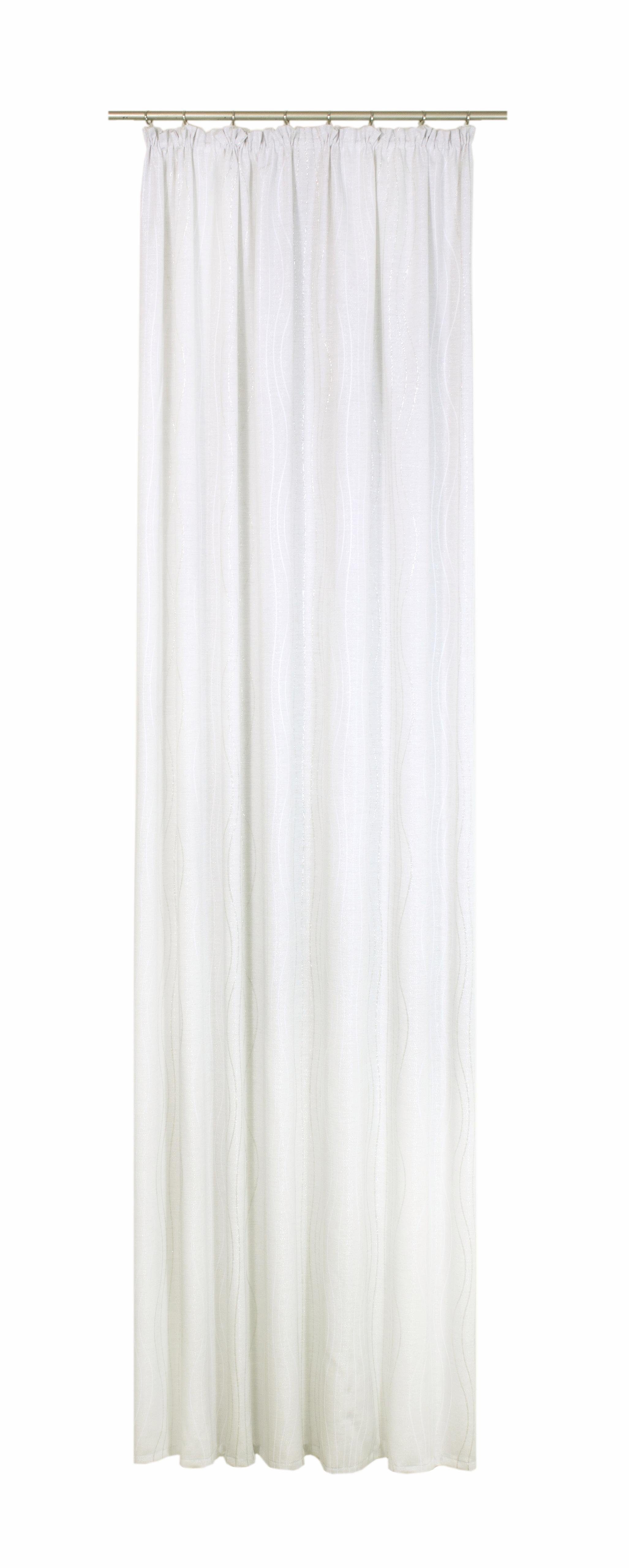 Vorhang Wirth, RICCIA, weiß/silberfarben Kräuselband (1 St), blickdicht, Jacquard