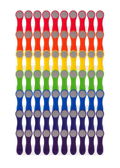 trendfinding Wäscheklammern Regenbogen mit Softgrip in grau, Druckfedern aus Edelstahl, 70 Stk., Langlebigkeit durch Federn aus Edelstahl, neueste Klammertechnik