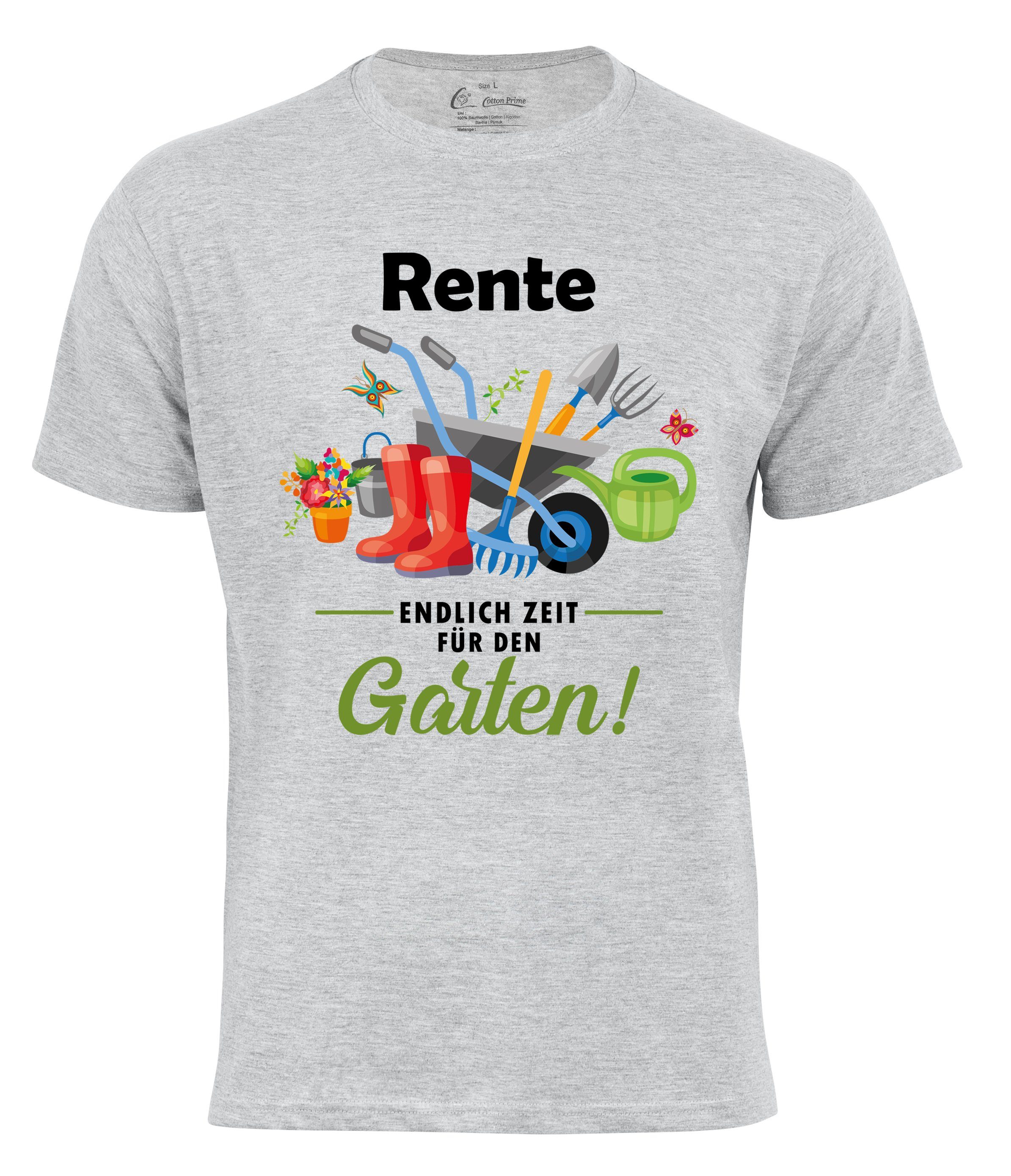 Cotton Prime® T-Shirt Rente - Endlich Zeit für den Garten Grau