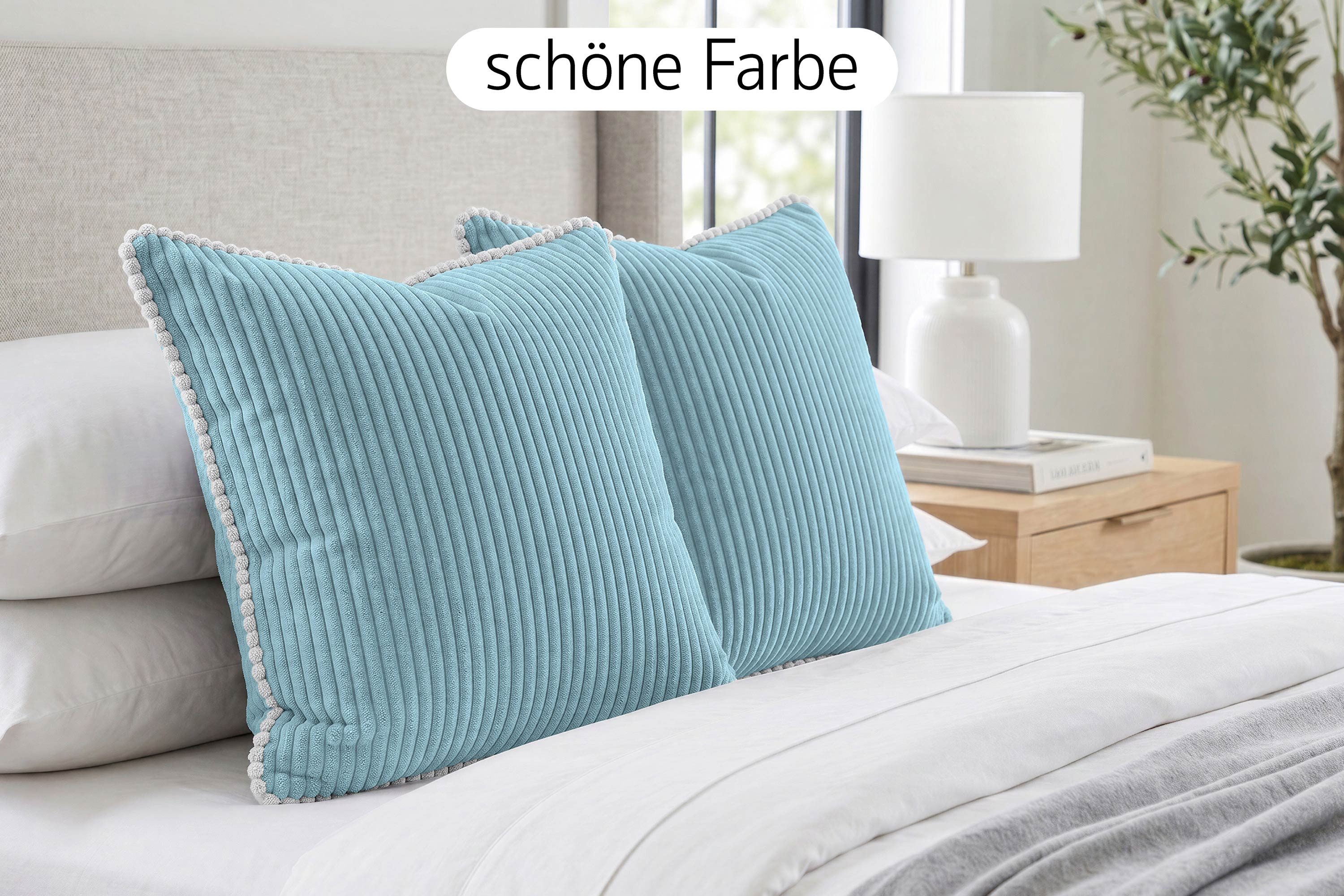 Amilian Dekokissen Sofakissen Couchkissen mit Füllung, 2er-Set, weich und formstabil – Bild 2 von 5