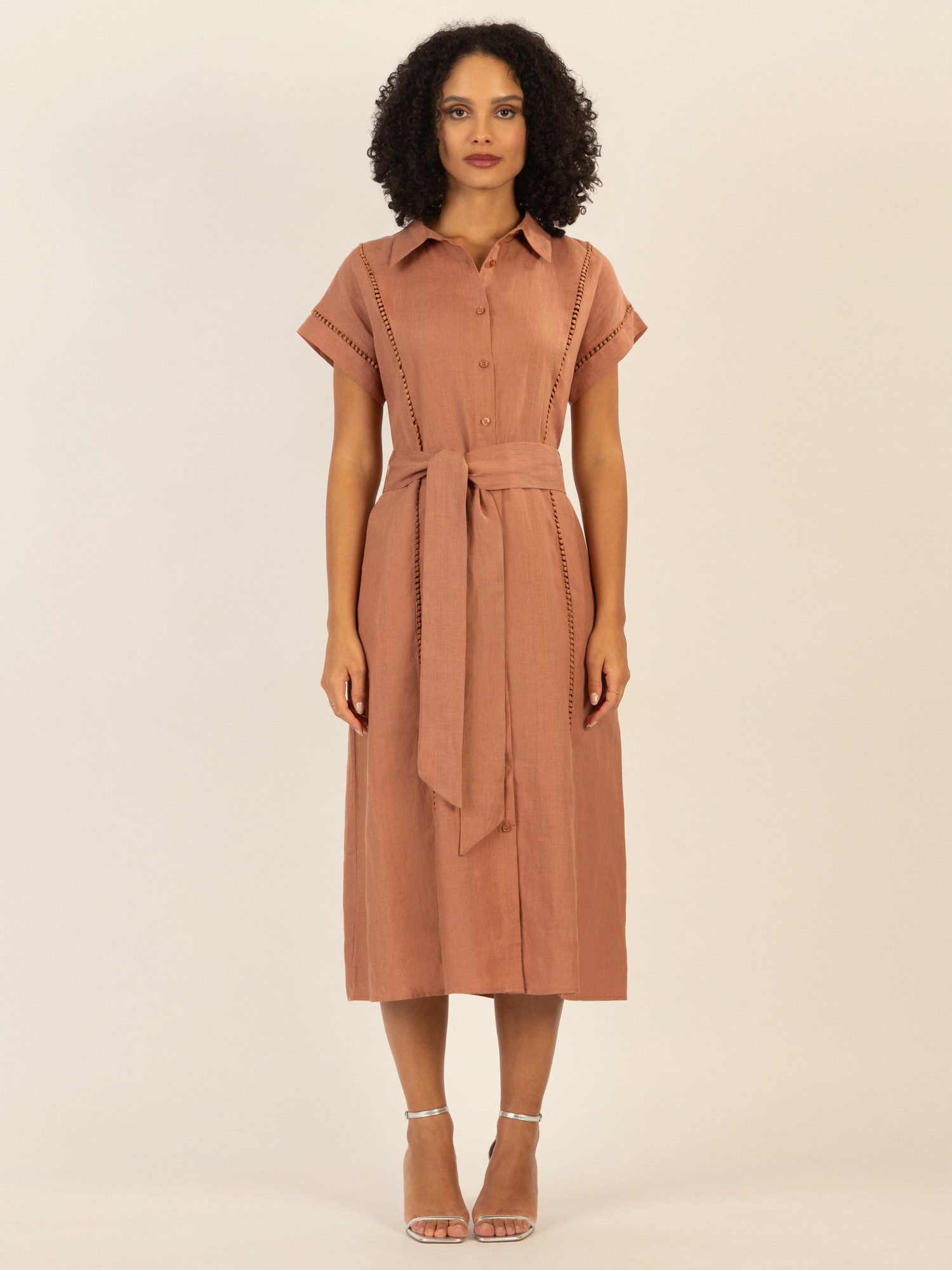 mint & mia Midikleid mit Bindegürtel günstig online kaufen