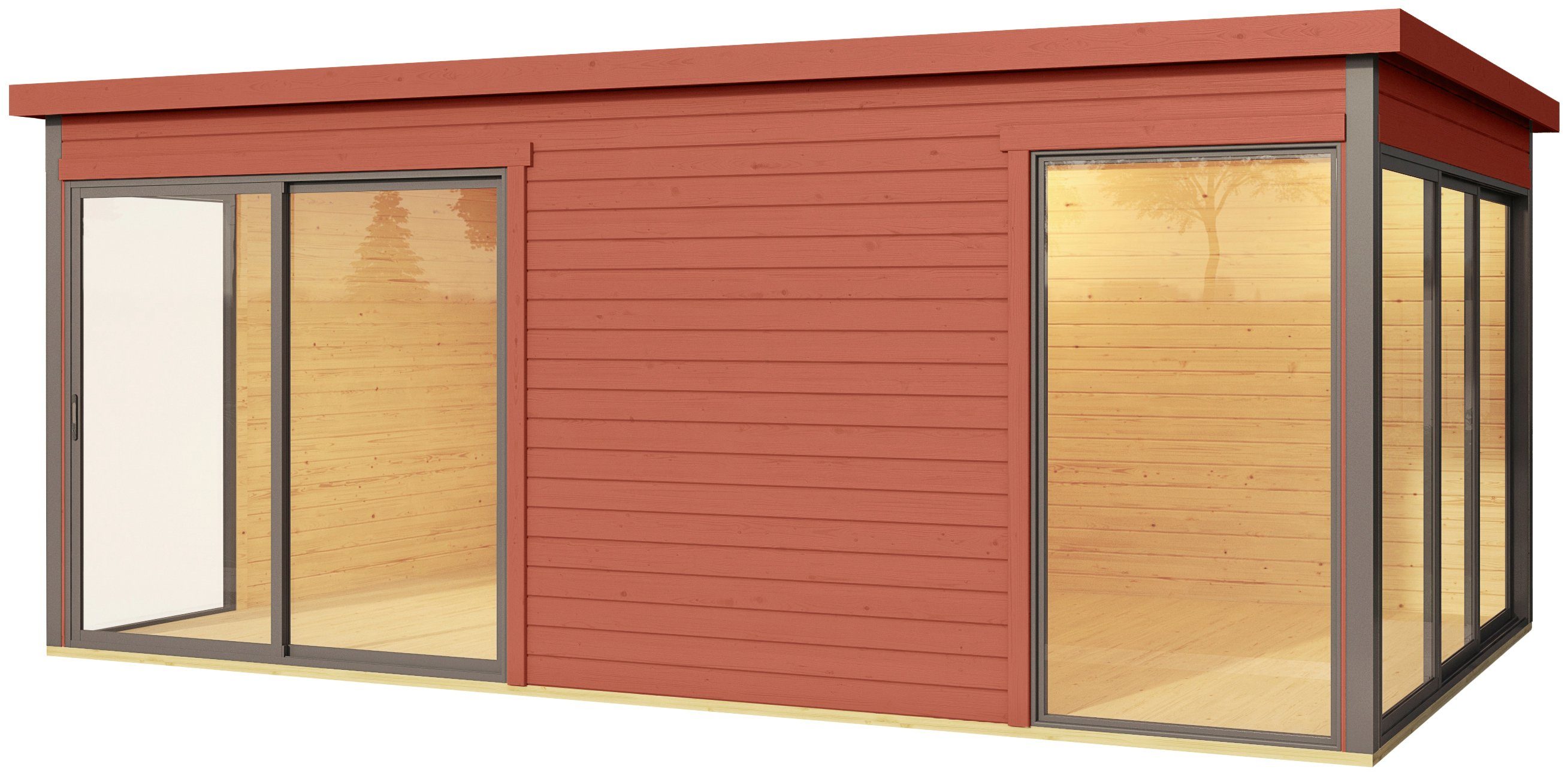 LASITA MAJA Gartenhaus DOMEO 3 SCHWEDENROT/ANTHRAZIT, BxT: 528,4x341,5 cm, (Set), Fundamentmass 5088 x 3219, Schwedenrot