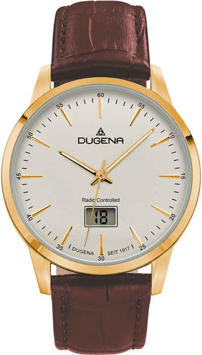 Dugena Funkuhr Momentum, 4460860, Armbanduhr, Quarzuhr, Herrenuhr, Datum, Leuchtzeiger, Saphirglas