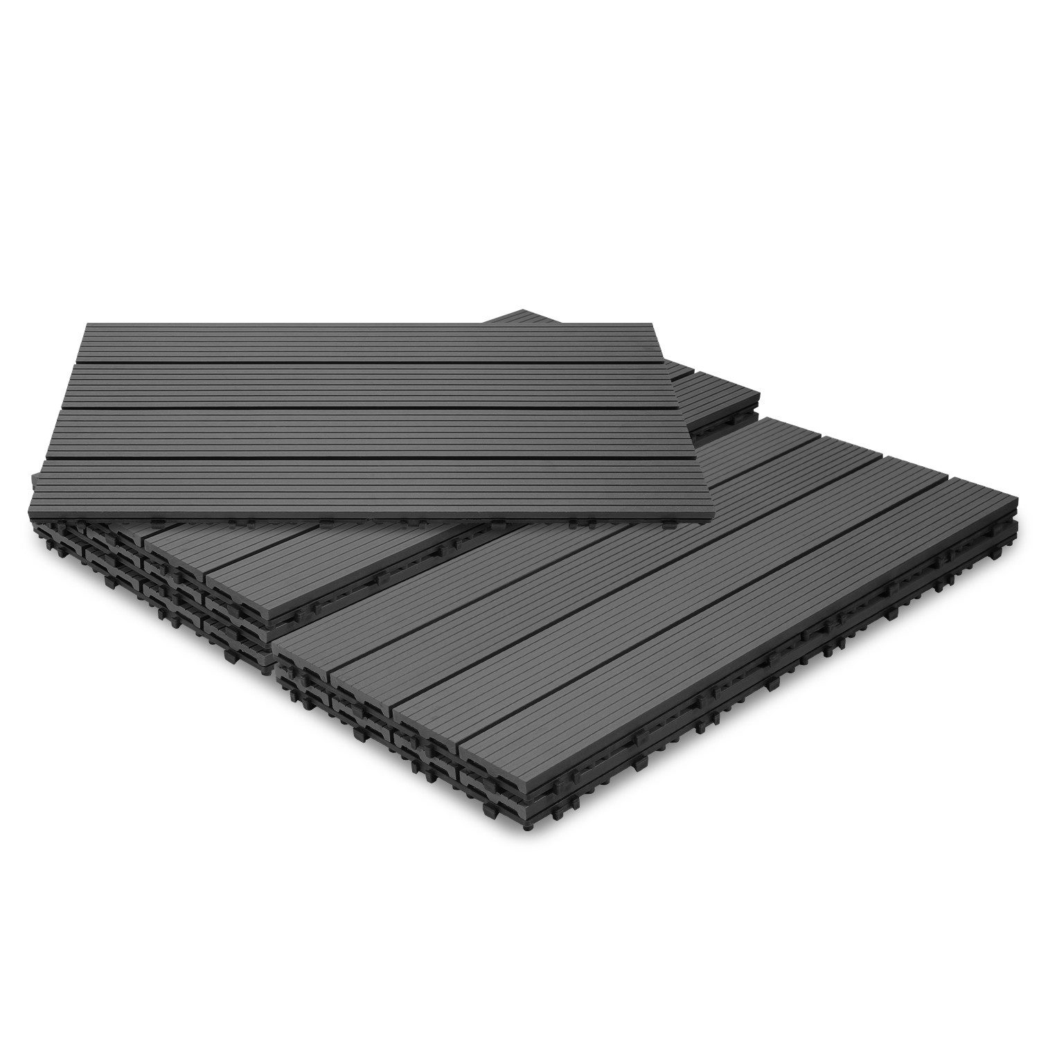 Clanmacy Holzfliesen WPC Terrassenfliesen Holzfliesen 60x30cm günstig online kaufen