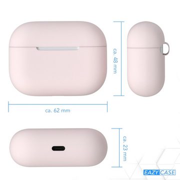 EAZY CASE Kopfhörer-Schutzhülle Silikon Hülle kompatibel mit Apple AirPods Pro, Schutzhülle Hülle für Airpods Cover Box Schutzhülle Fullcover Rosa