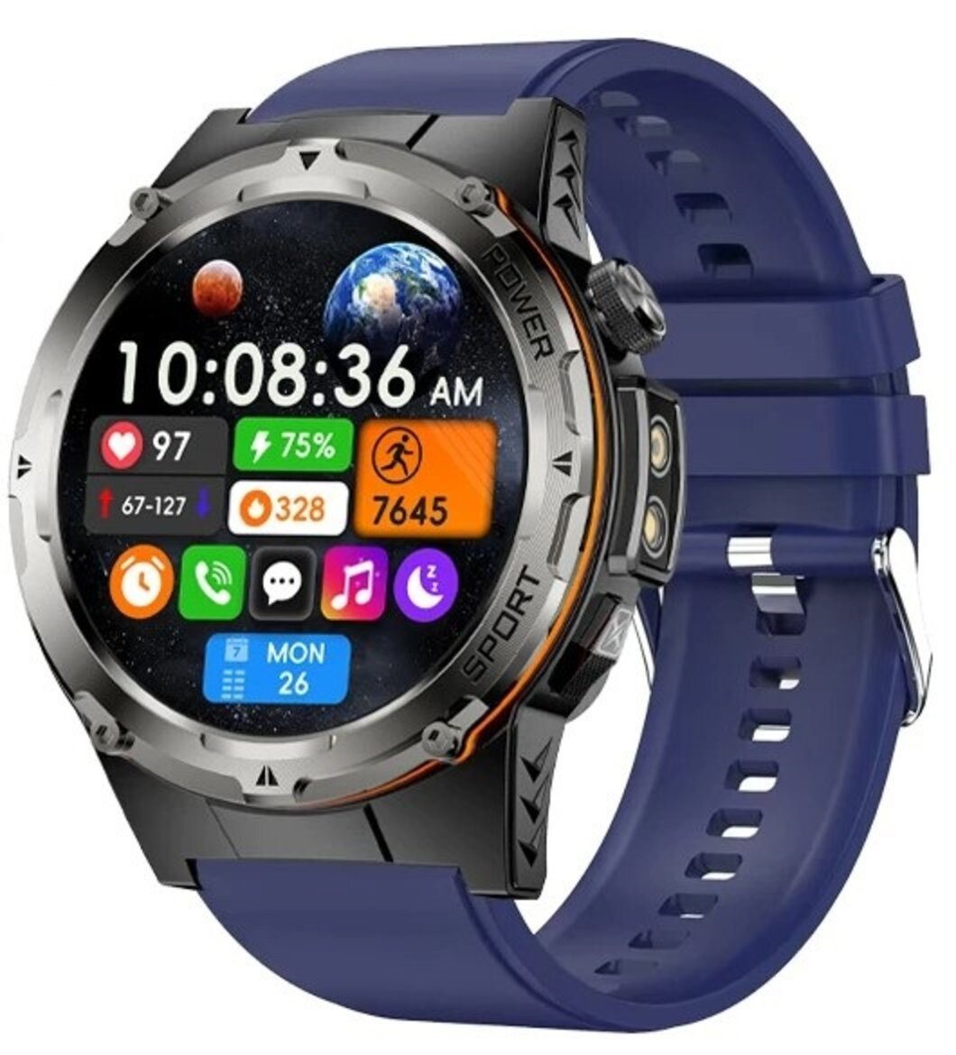 Nagham Ghazal Aswad Smartwatch NFC GPS Sport HD Bildschirm BT Anruf Outdoor Sport Smartwatch (5cm cm)