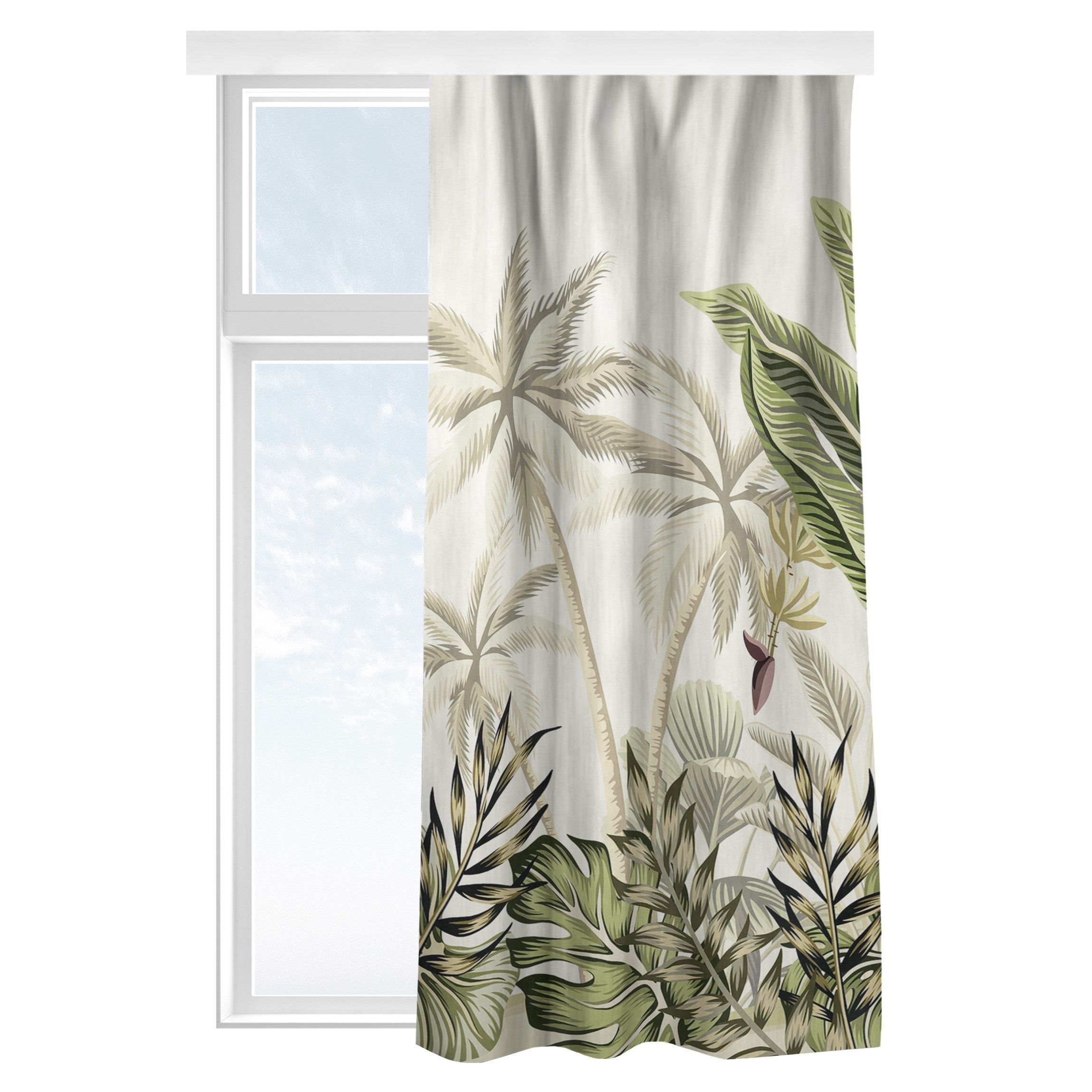 Bilderdepot24 Vorhang Gardine Natur Tropisch Palmen Dschungel Türvorhang Raumteiler (1 St), Multifunktionsband, blickdicht, Samt, Schiebegardinen Küche Schlafzimmer Wohnzimmer Schiebevorhang