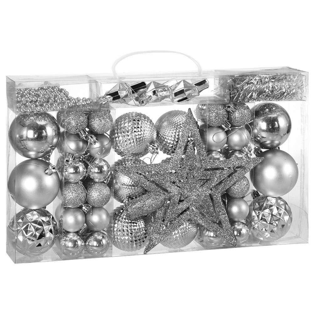 Casaria Weihnachtsbaumkugel (66 St), Weihnachtskugeln 66er Set Weihnachtsbaumkugeln Weihnachtsdeko matt