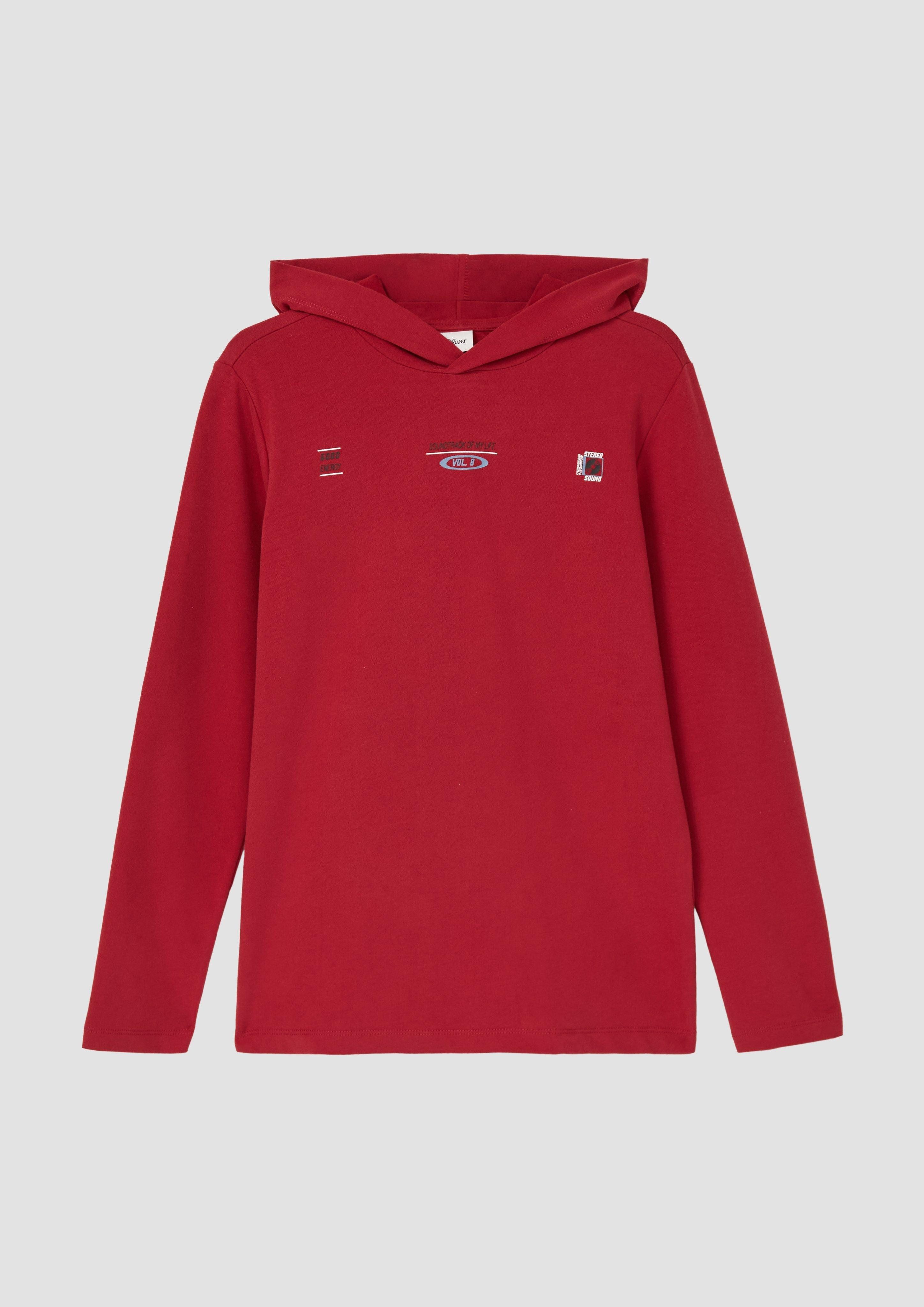 Langarmshirt Langarmshirt aus leichtem Sweat mit Kapuze