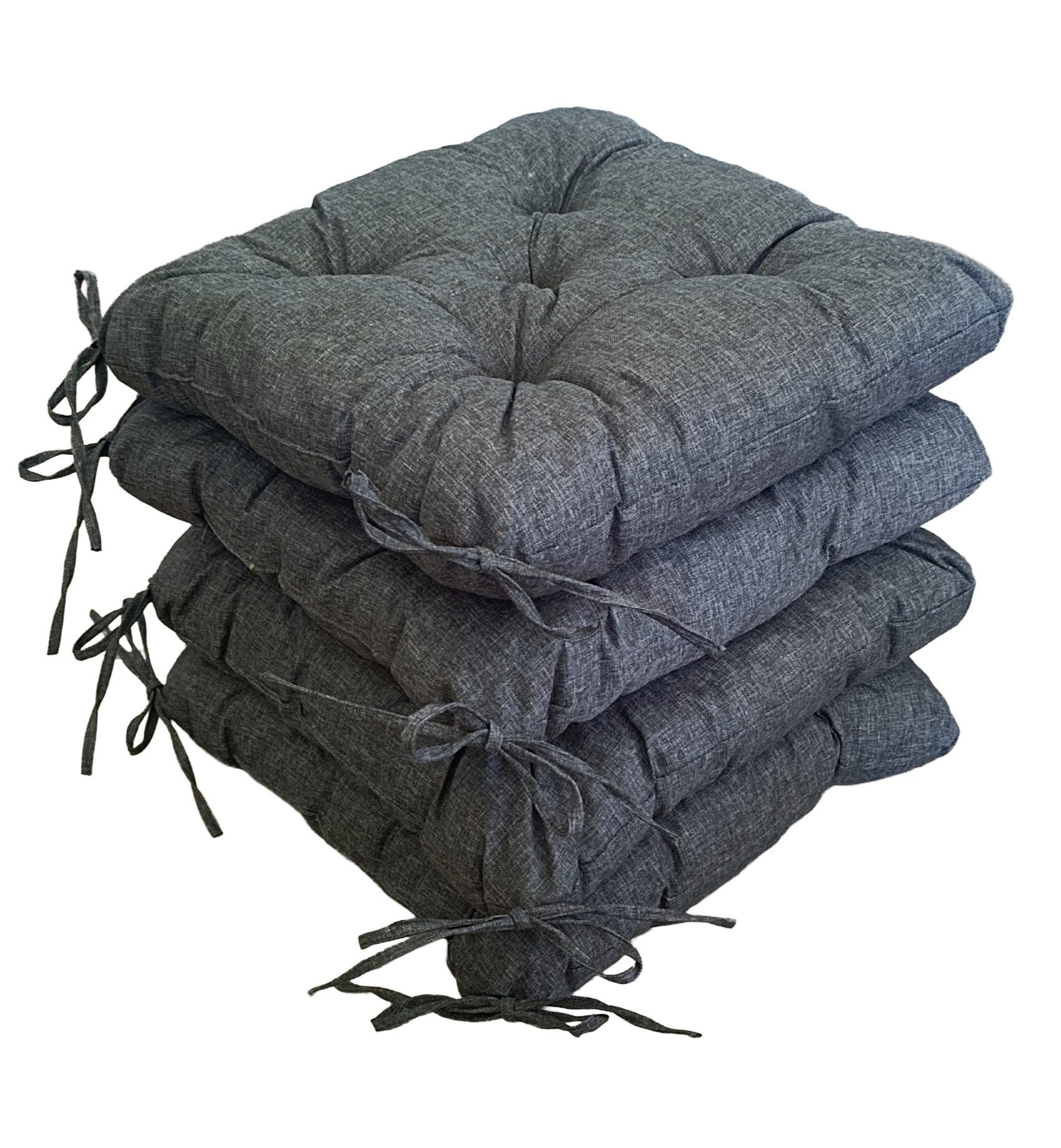 Rattani Sitzkissen 4 x Stuhlkissen Sitzkissen Klara 40 x 40 x 8 cm, 4 er Set Sitzkissen . Wasserabweisend !