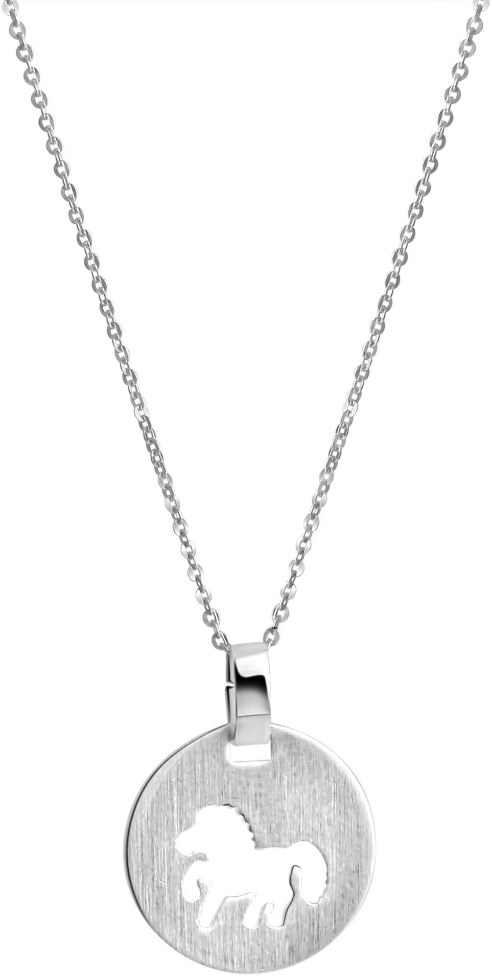Kette mit Anhänger Schmuck Geschenk Silber 925 Halsschmuck Halskette Ankerkette Pferd