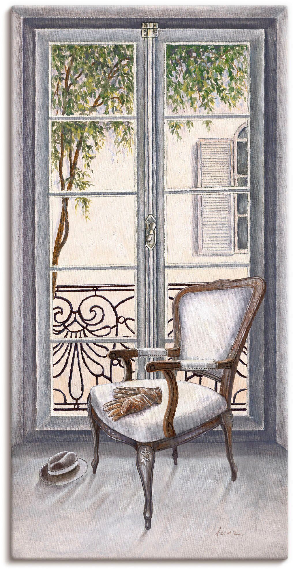 Artland Wandbild Sessel vor einem Fenster, Innenarchitektur (1 St), als Alubild, Leinwandbild in verschied. Größen