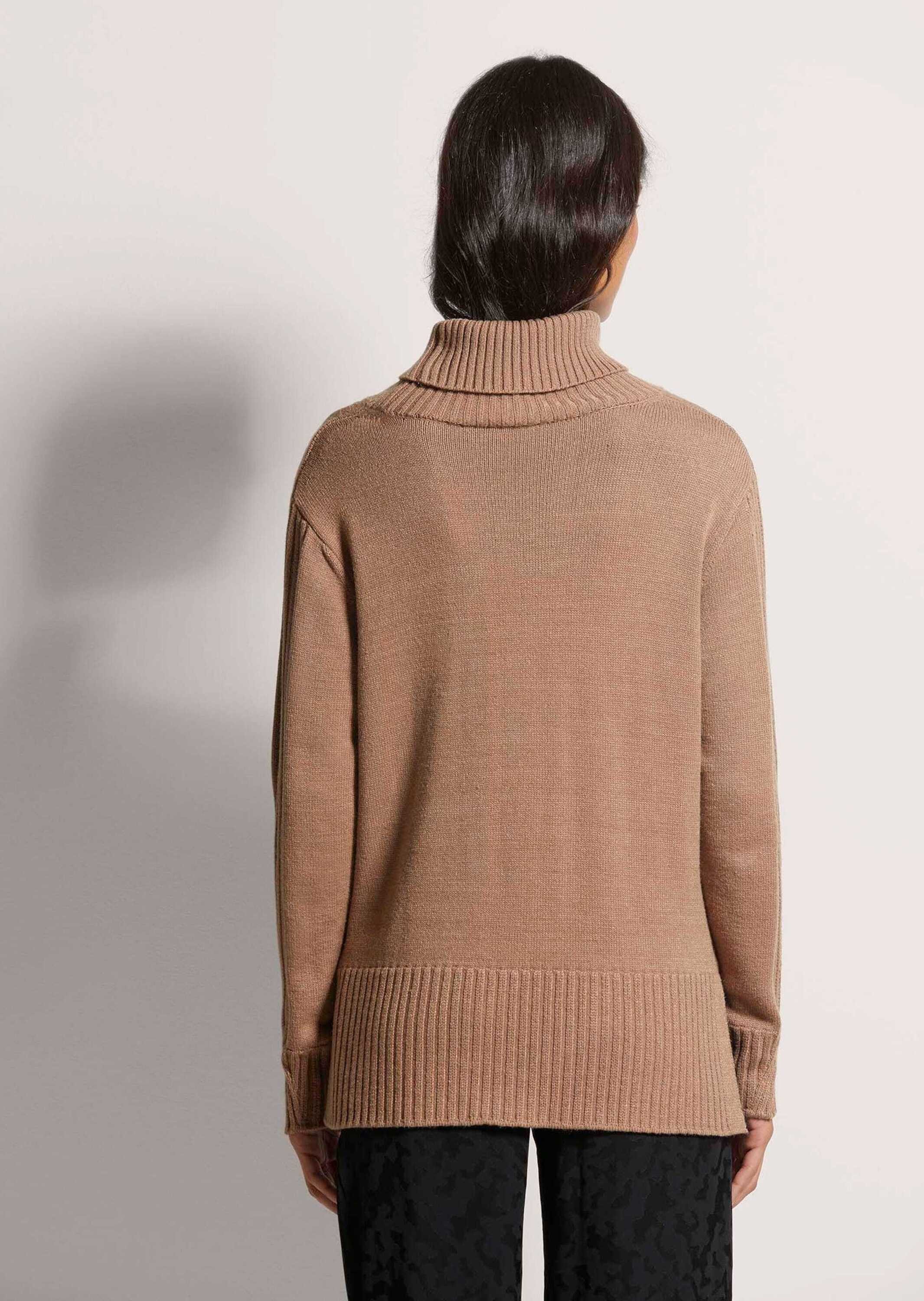 MADELEINE Strickpullover Rollkragen-Pullover mit Tasche