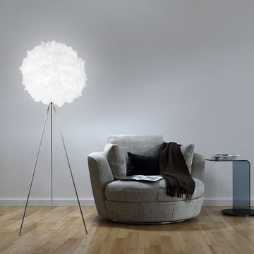 etc-shop LED Stehlampe, Leuchtmittel inklusive, Warmweiß, Steh Lampe Feder Kugel Leuchte Wohn Ess Zimmer Strahler im