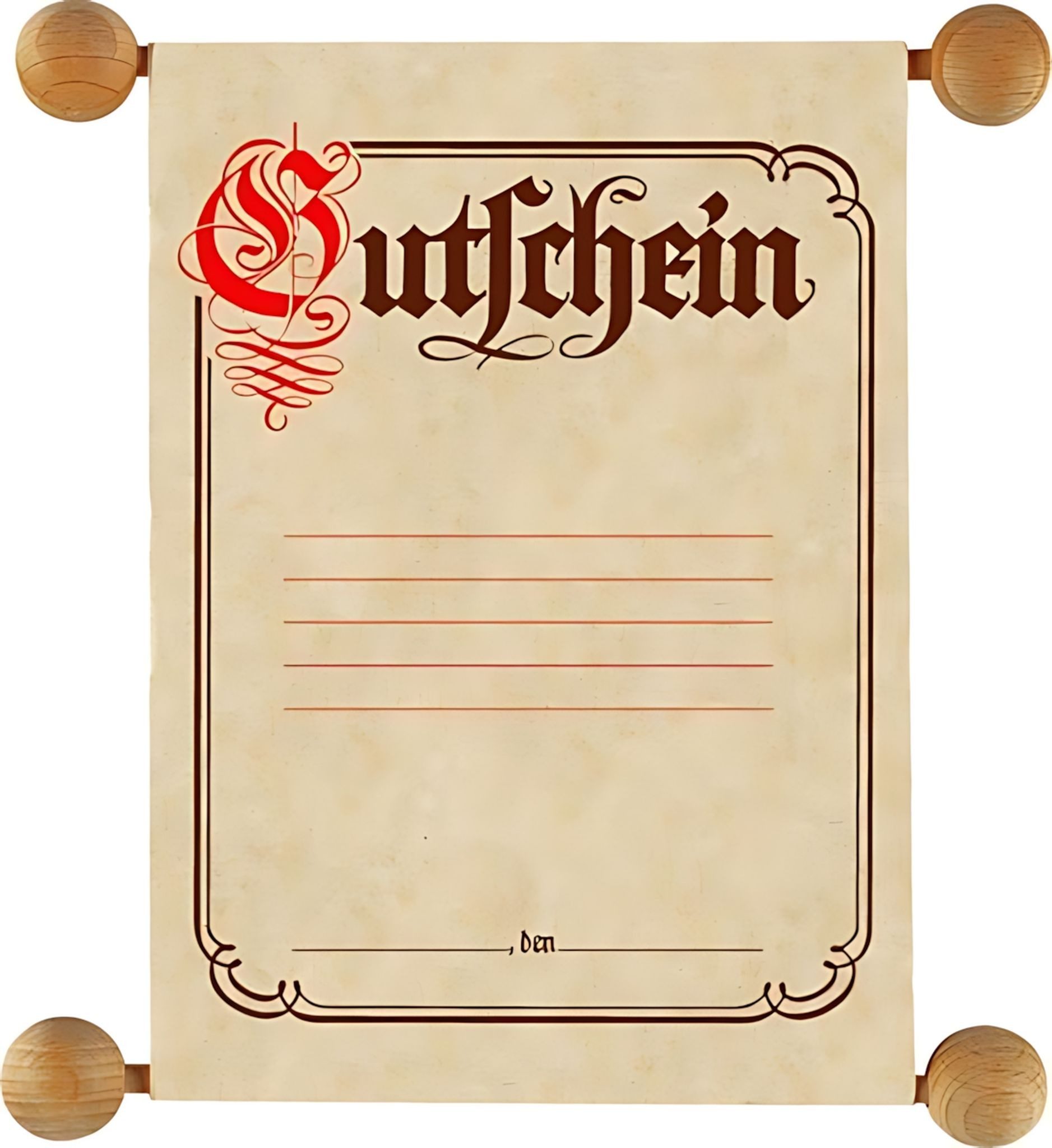 RNK Formularblock RNK Gutschein im traditionellen Stil, DIN A6, in transparenter
