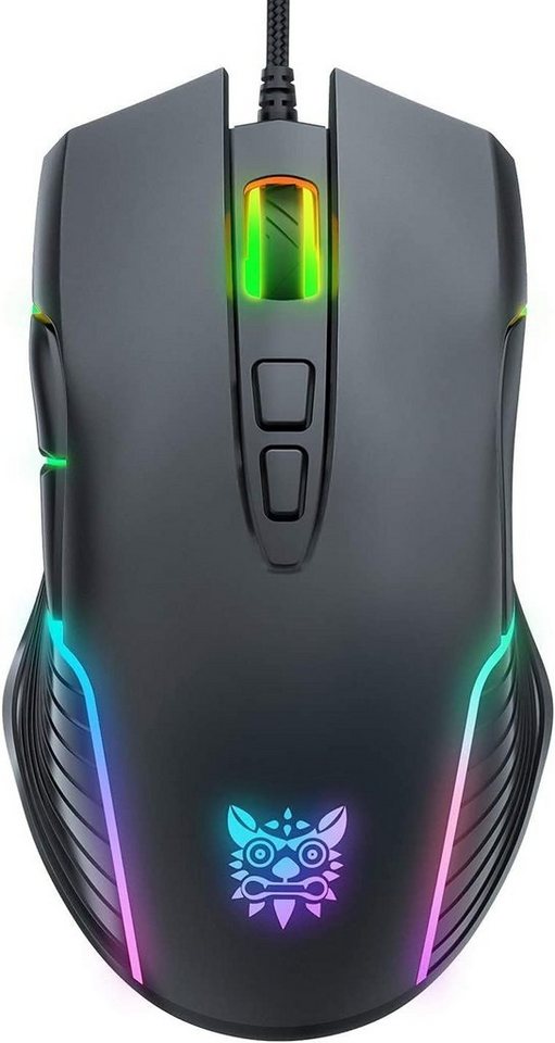 (ergonomische kabelgebunden, PC Perfine Gaming-Maus Tasten ) Gamer RGB Gaming-Maus, 6 Laptop mit einstellbare bis 6400 zu programmierbaren 7 DPI Maus