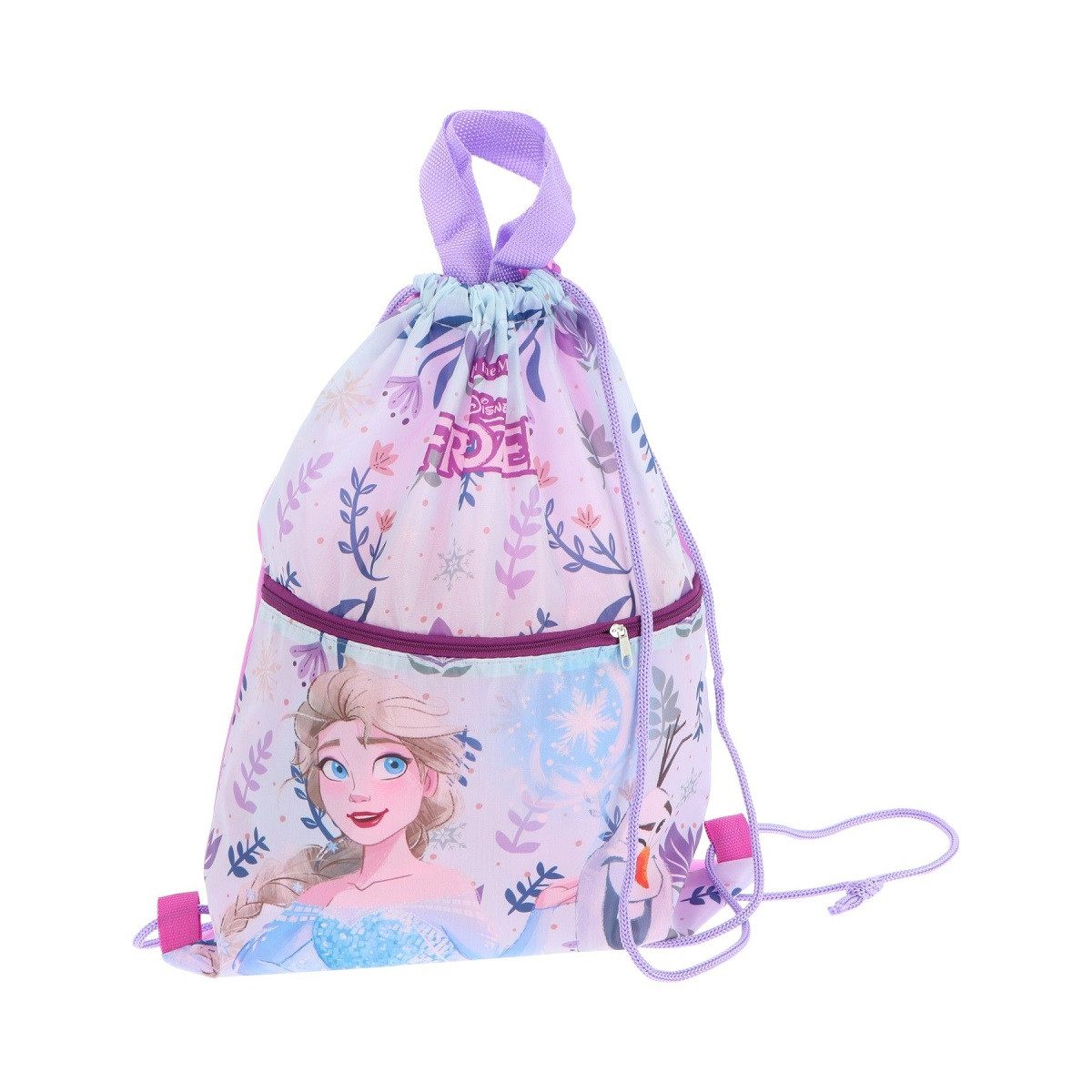 Disney Frozen Turnbeutel Leichter Sportbeutel 45x34,5 cm - Turnbeutel für Kinder (1-tlg), Zusammenfaltbar, Vielseitig einsetzbar