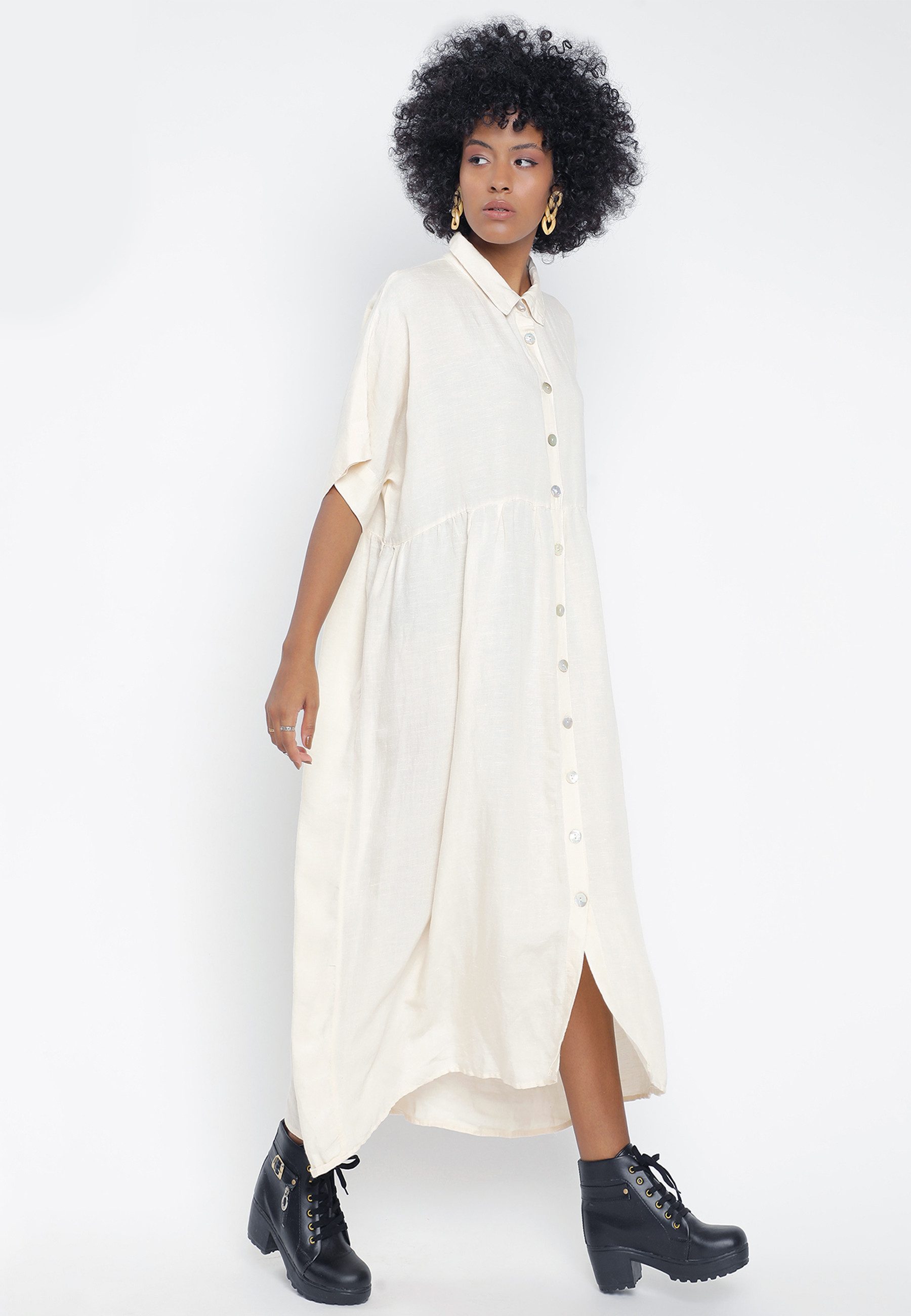 YC Fashion & Style Sommerkleid Sommerkleid Boho Oversize Leinen - Kleid Plu günstig online kaufen