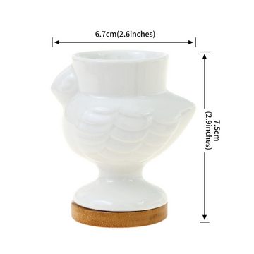 Flanacom Eierbecher Set aus Porzellan lustige Eierbecher Vögel, (2-tlg), Porzellan Geschenk zum Einzug