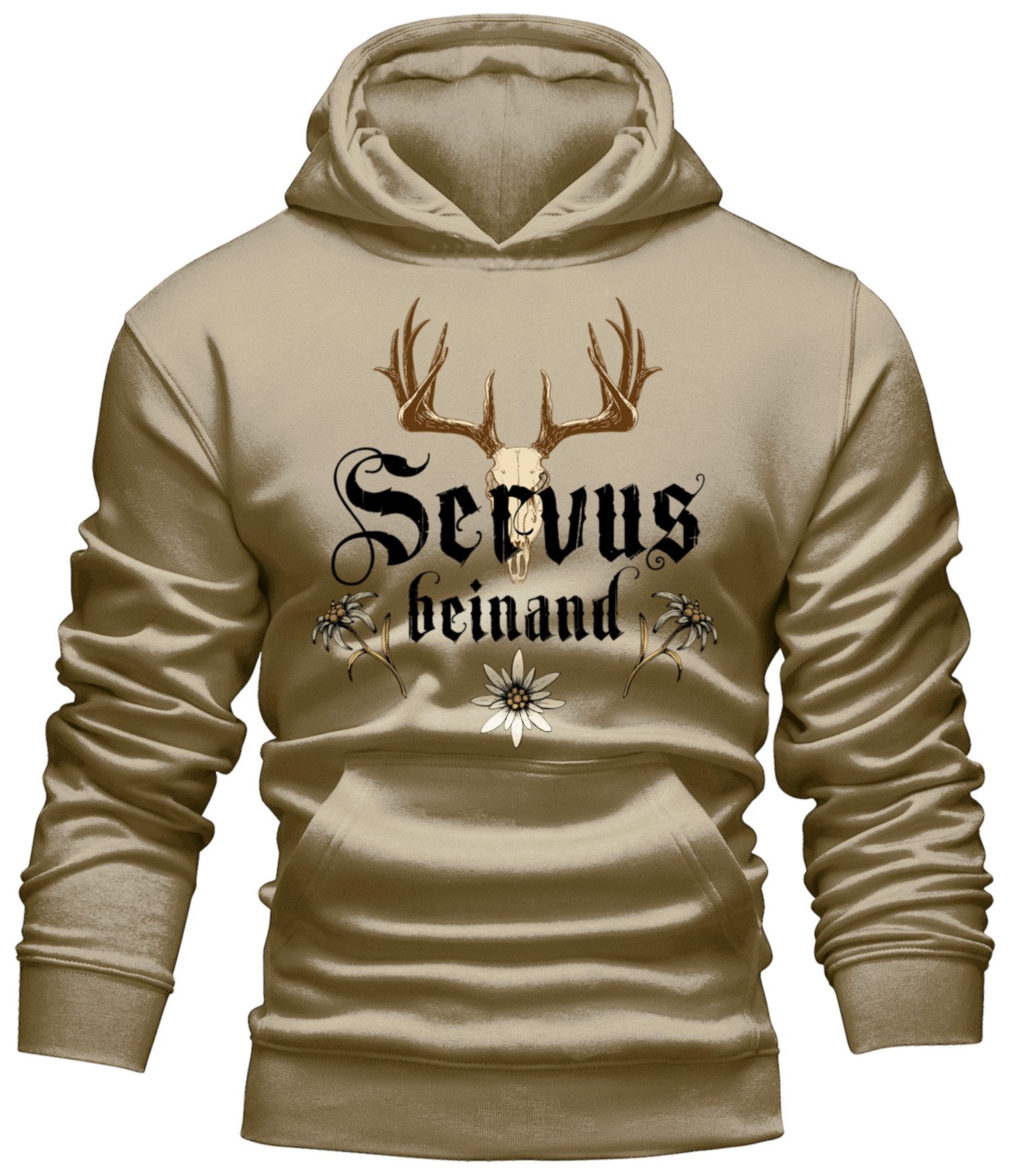 LOBO NEGRO® Kapuzensweatshirt für Bayern-Fans: Servus beinand Print