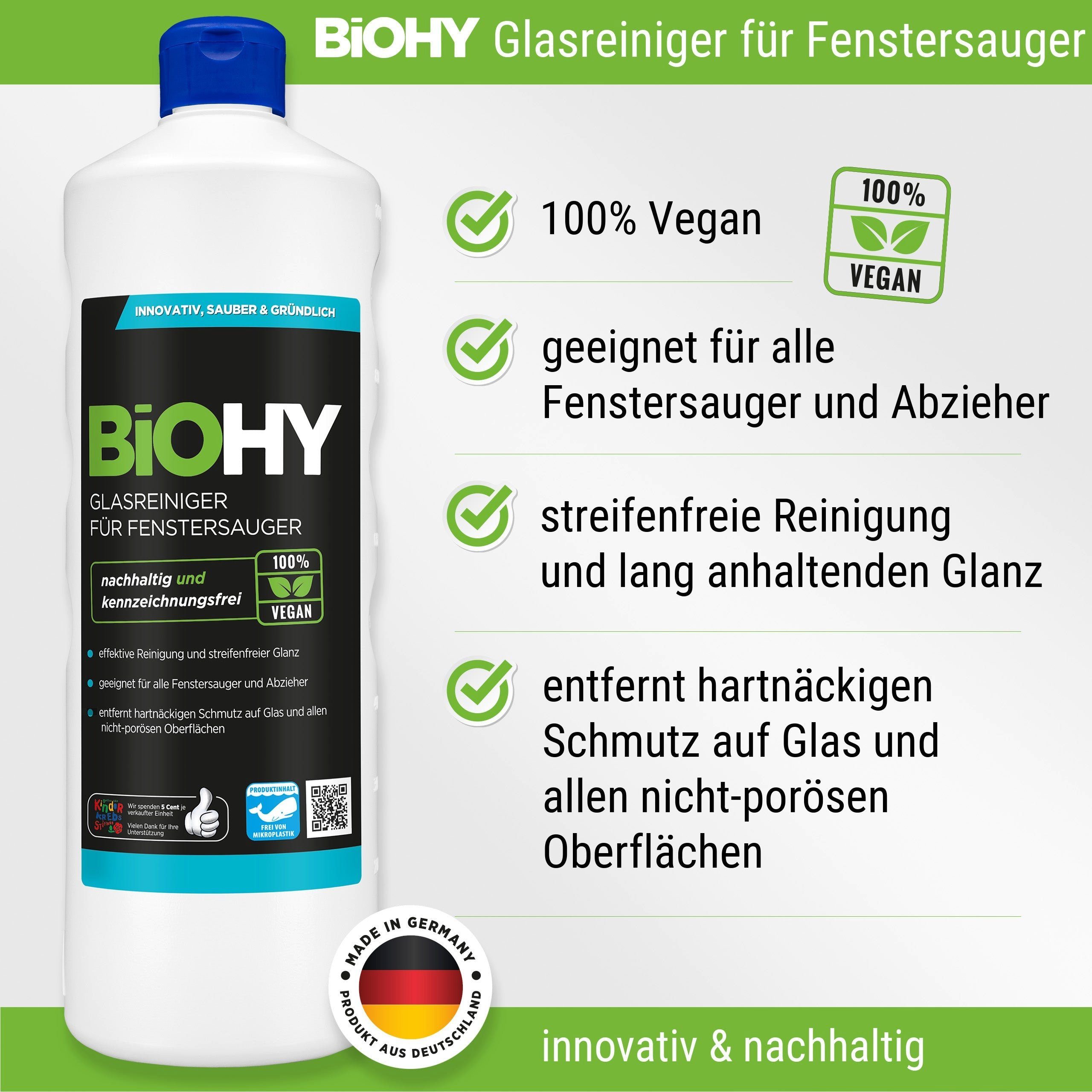 Glasreiniger x BiOHY Glasreiniger für 1 Flasche Fenstersauger (1-St) Liter 1