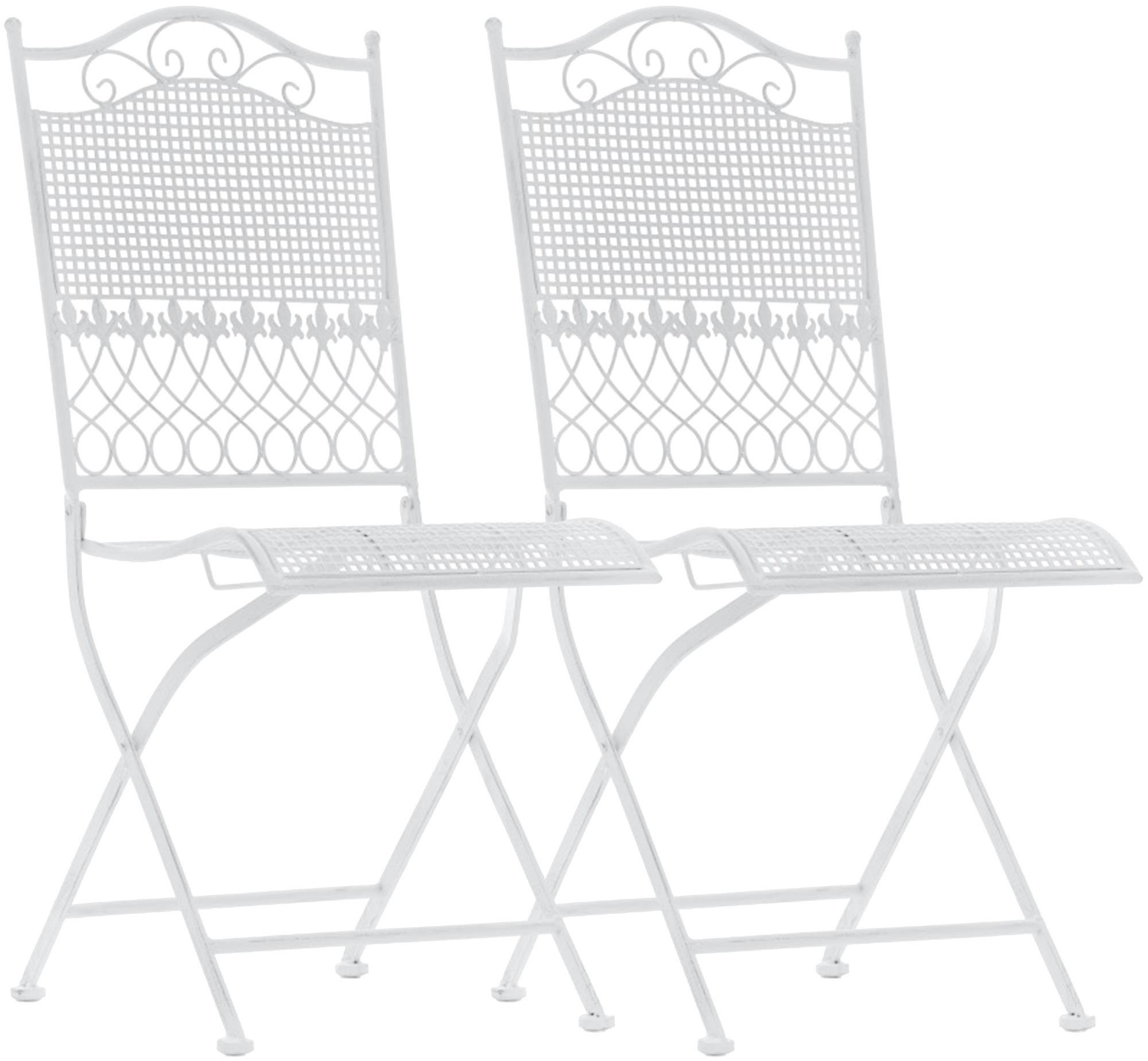 CLP Gartenstuhl Gartenstühle Kiran (2er Set), klappbar mit edlen Verzierungen