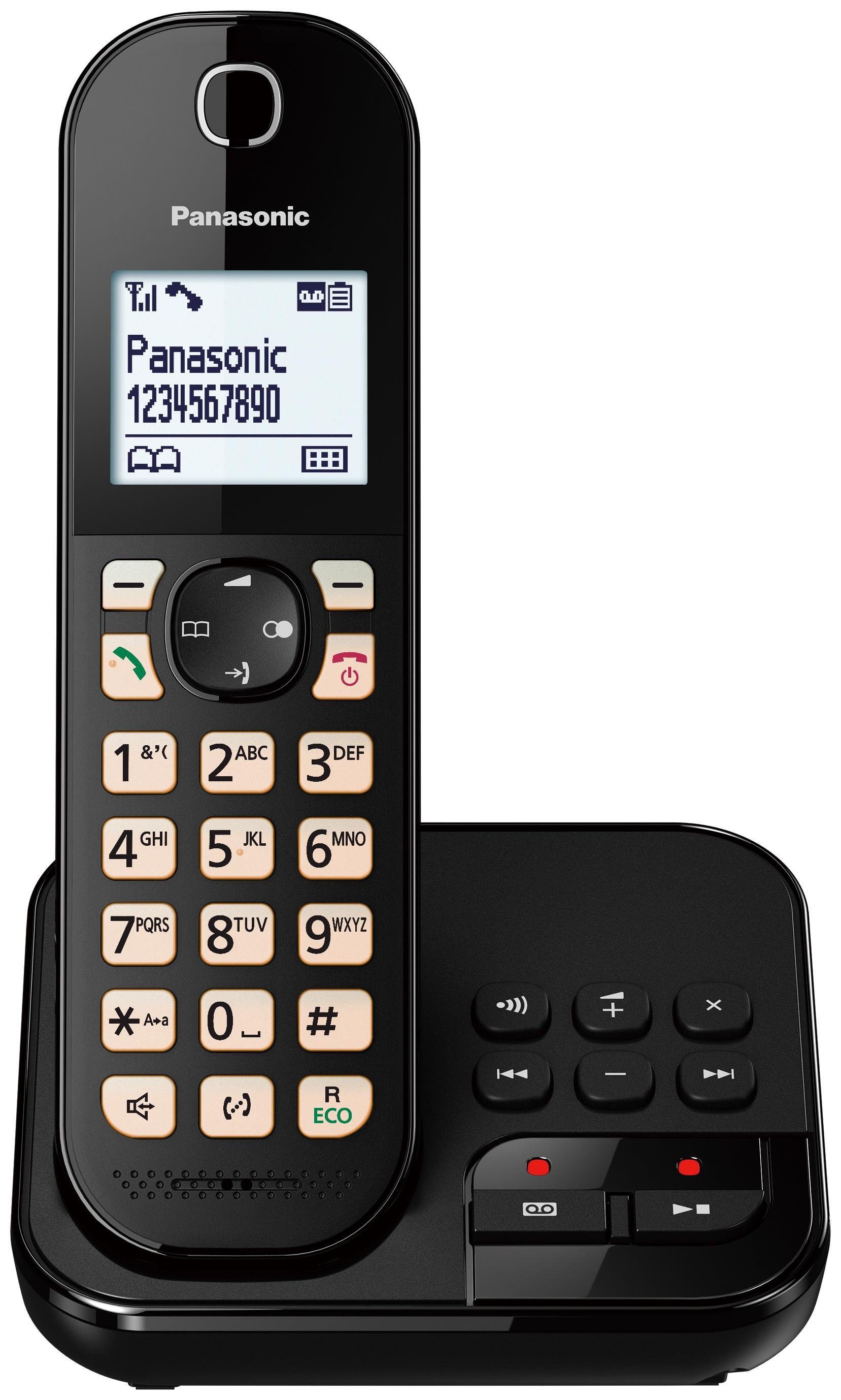 Panasonic KX-TGC 460GB Schnurloses DECT-Telefon (Mobilteile: 1, Schnurloses-Telefon, Anrufbeantworter, Extra Freisprechtaste)