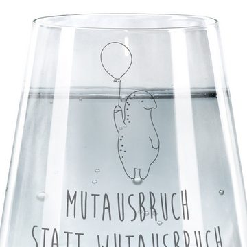 Mr. & Mrs. Panda Glas Schildkröte Luftballon - Transparent - Geschenk, Spülmaschinenfeste T, Premium Glas, Hochwertige Lasergravur