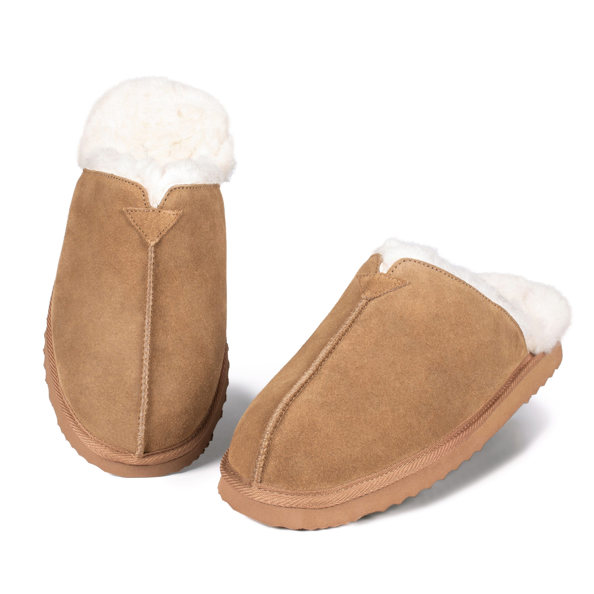 Parfeying Herren Pantoffeln Slipper aus luxuriösem australischem Lammerfell Plüsch Hausschuhe echtem weicher Merinowolle 100% natürliche Materialien