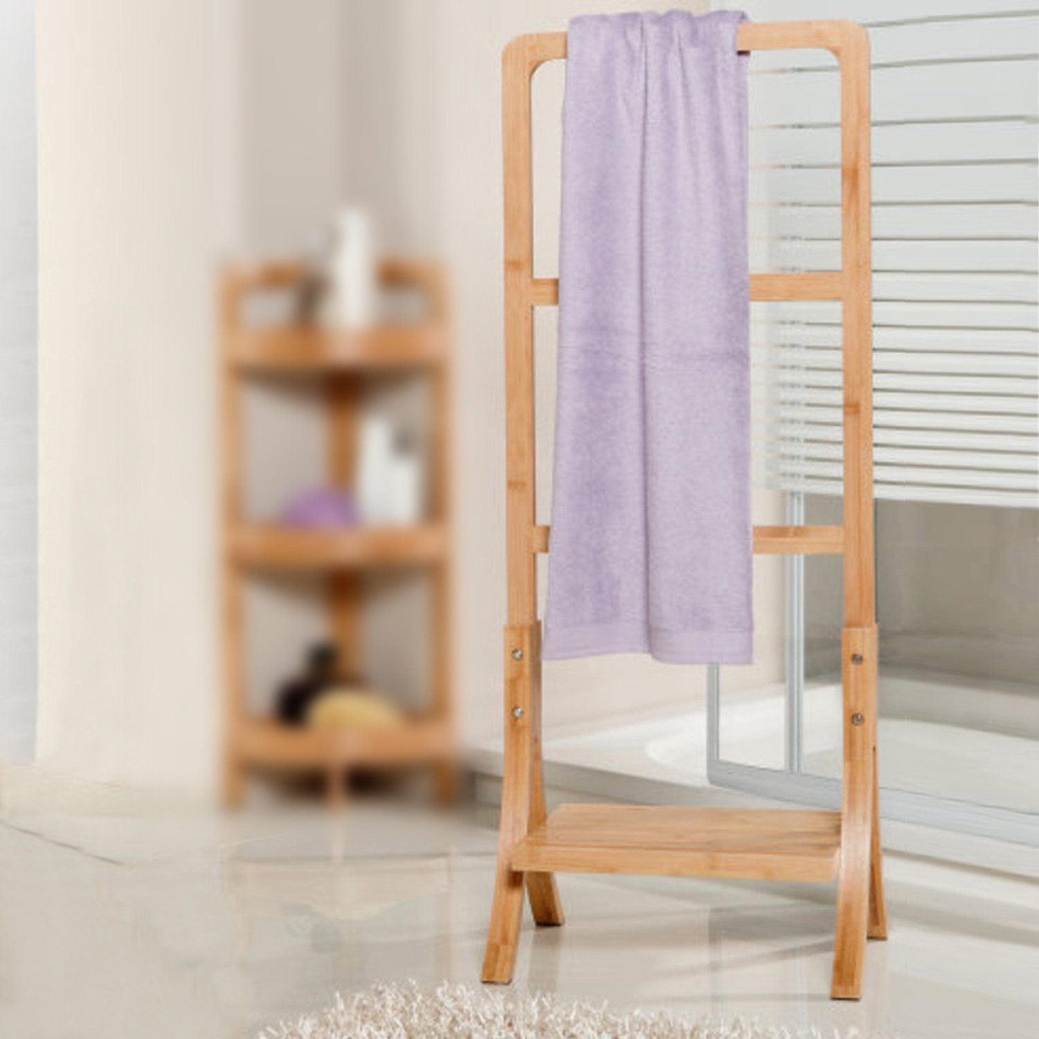 Home4Living Handtuchhalter Bambus natur Handtuchständer Modern Handtuchtroc günstig online kaufen